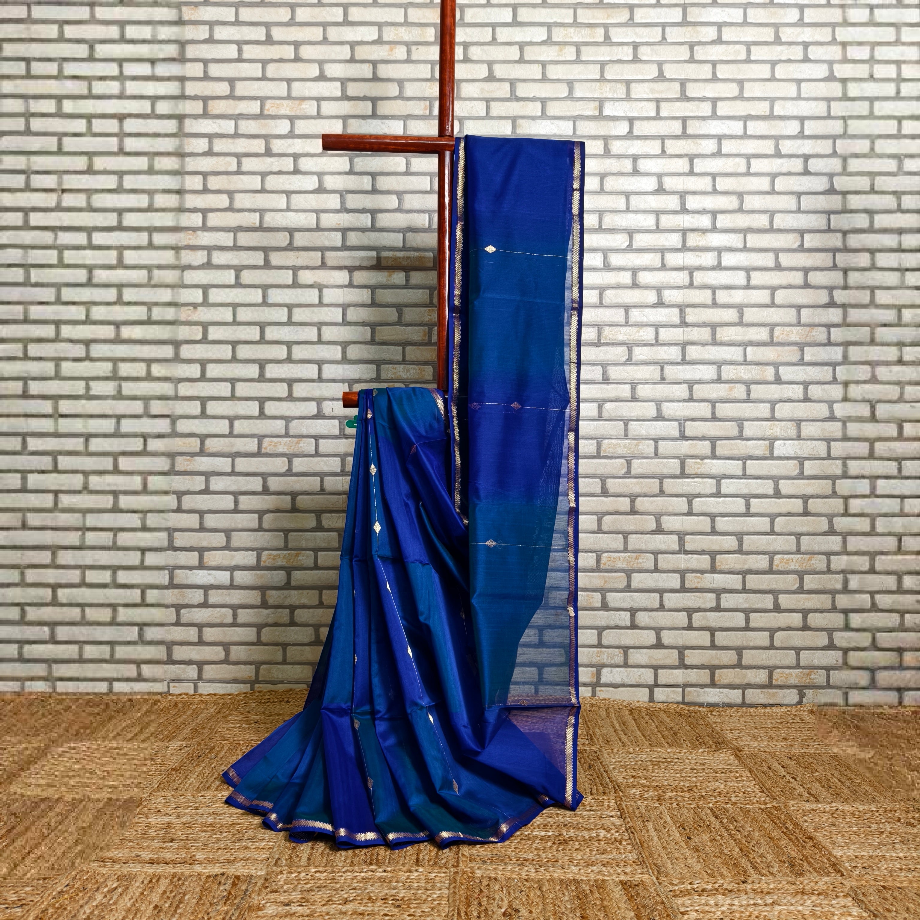 Two tone Purplish Blue Chanderi saree