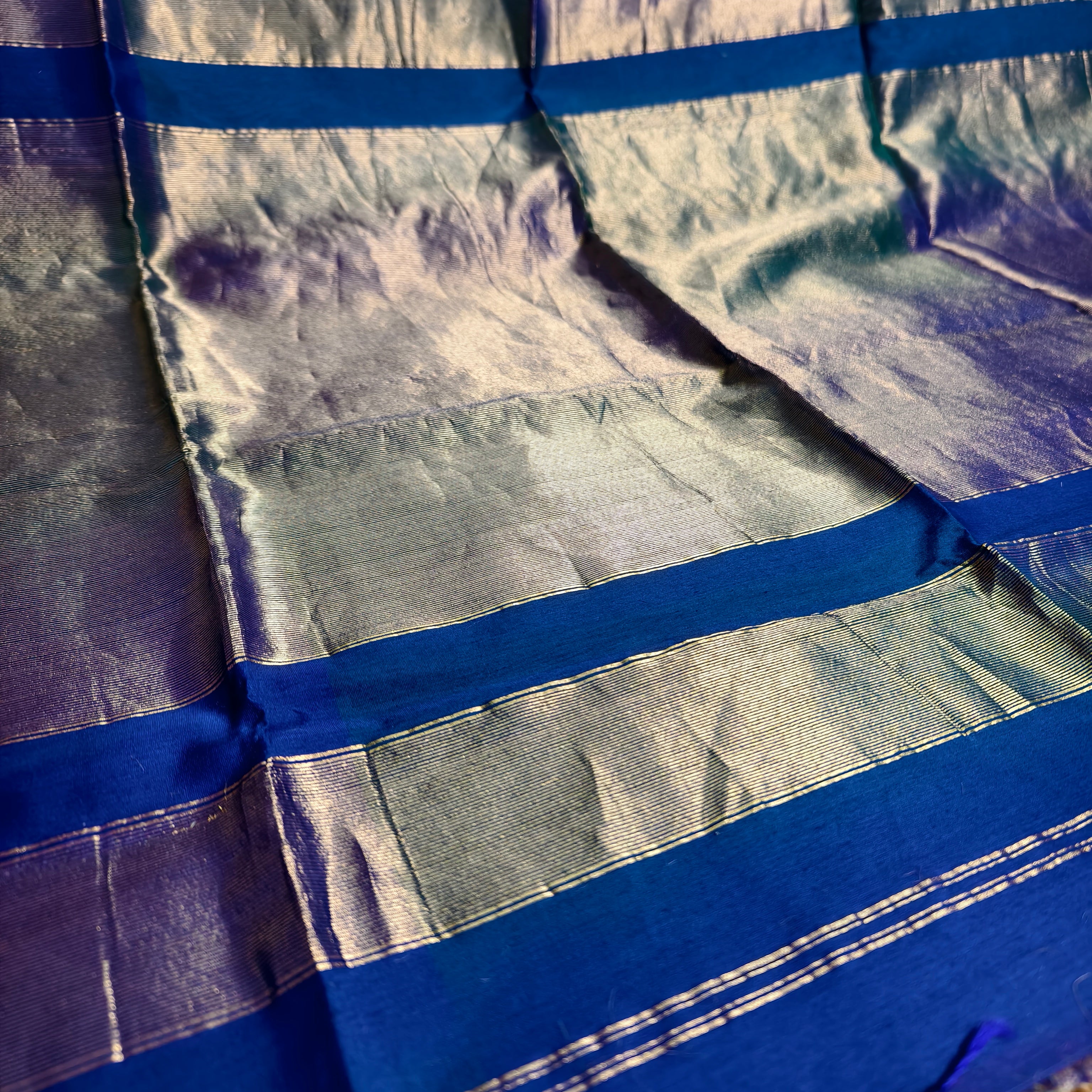 Two tone Purplish Blue Chanderi saree