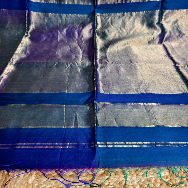 Two tone Purplish Blue Chanderi saree