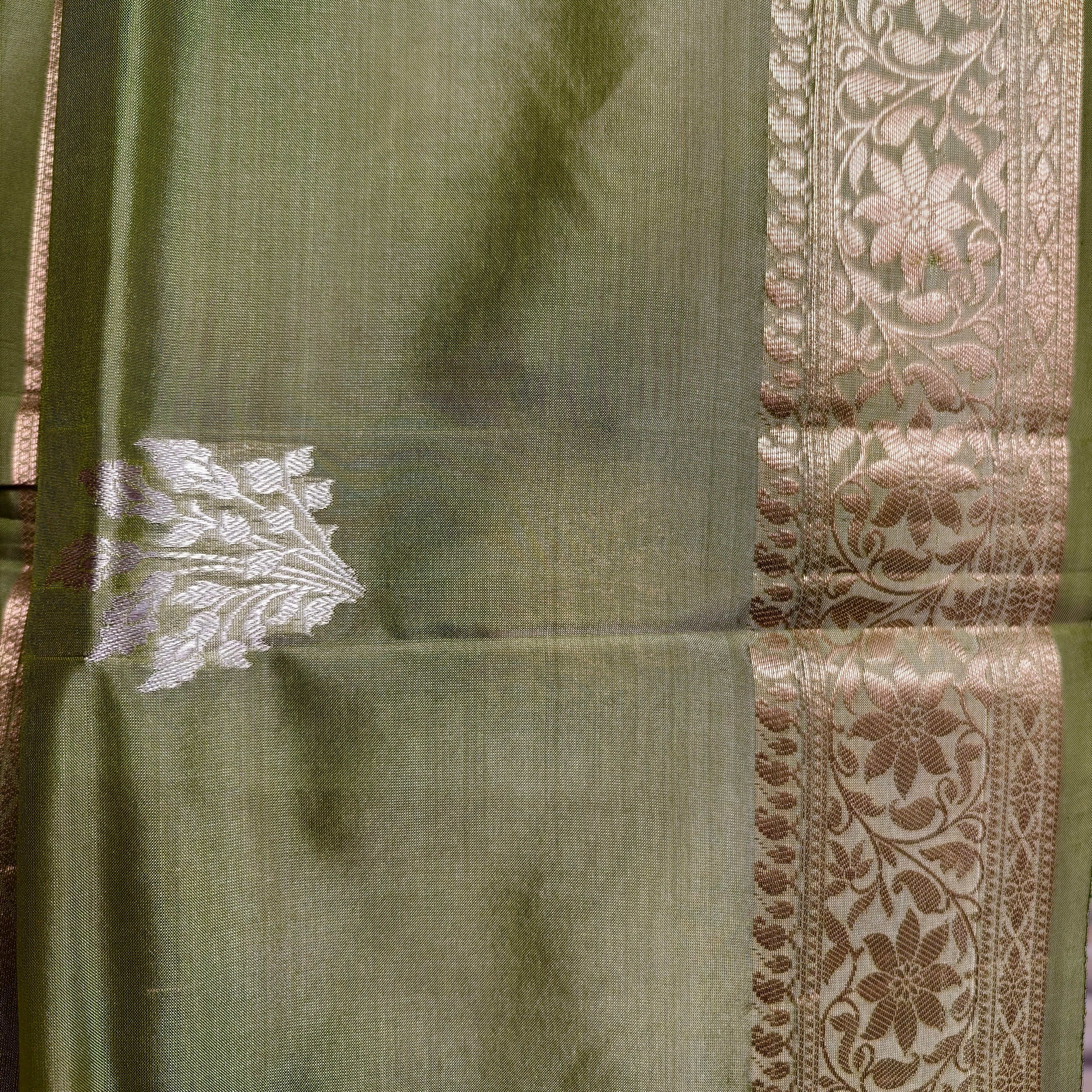 Pestal Green Katan Silk Saree