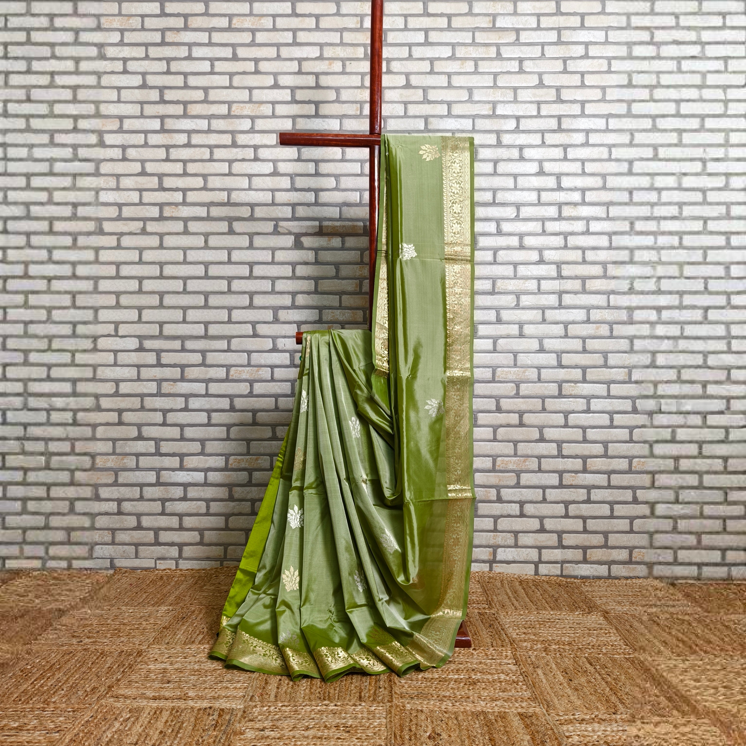 Pestal Green Katan Silk Saree
