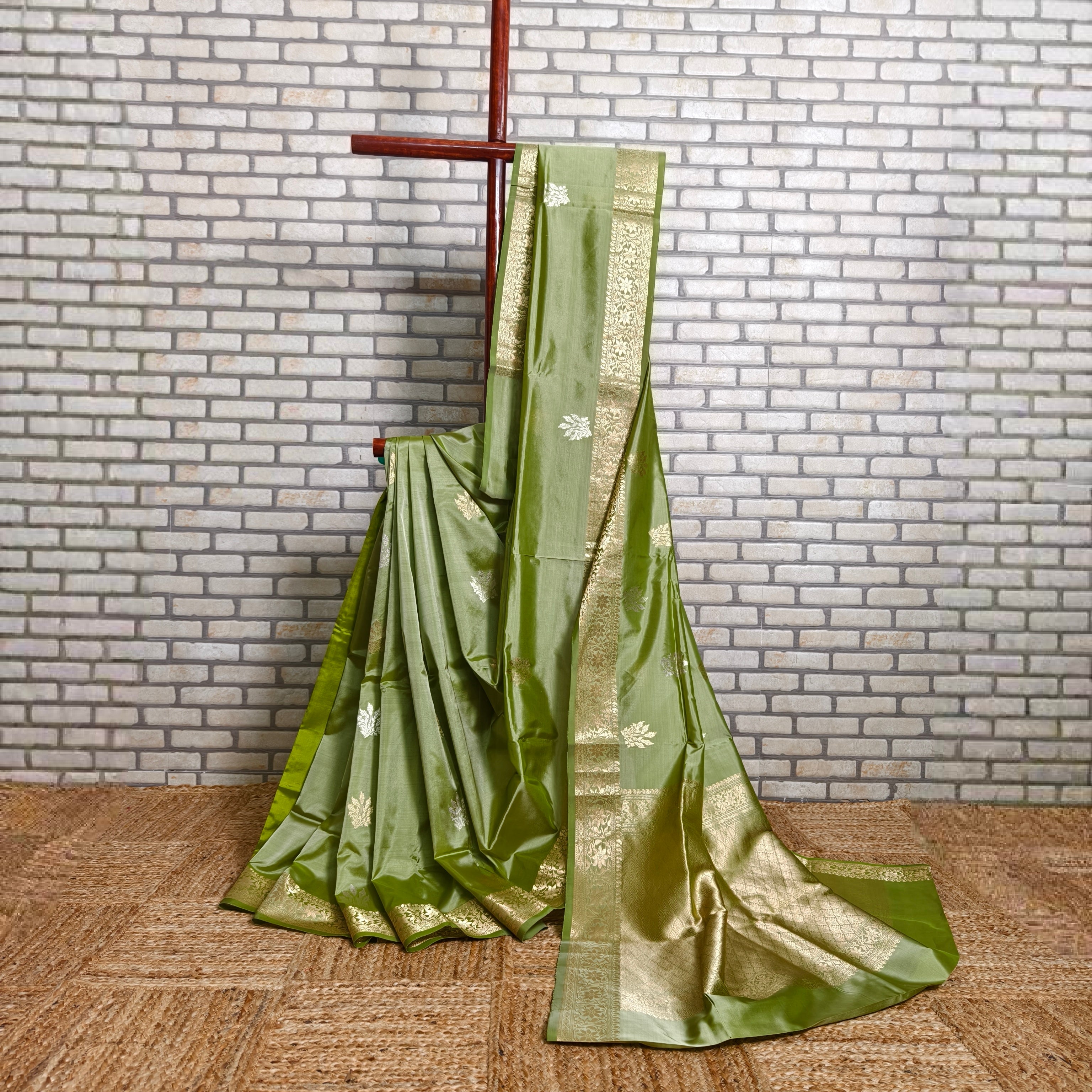 Pestal Green Katan Silk Saree