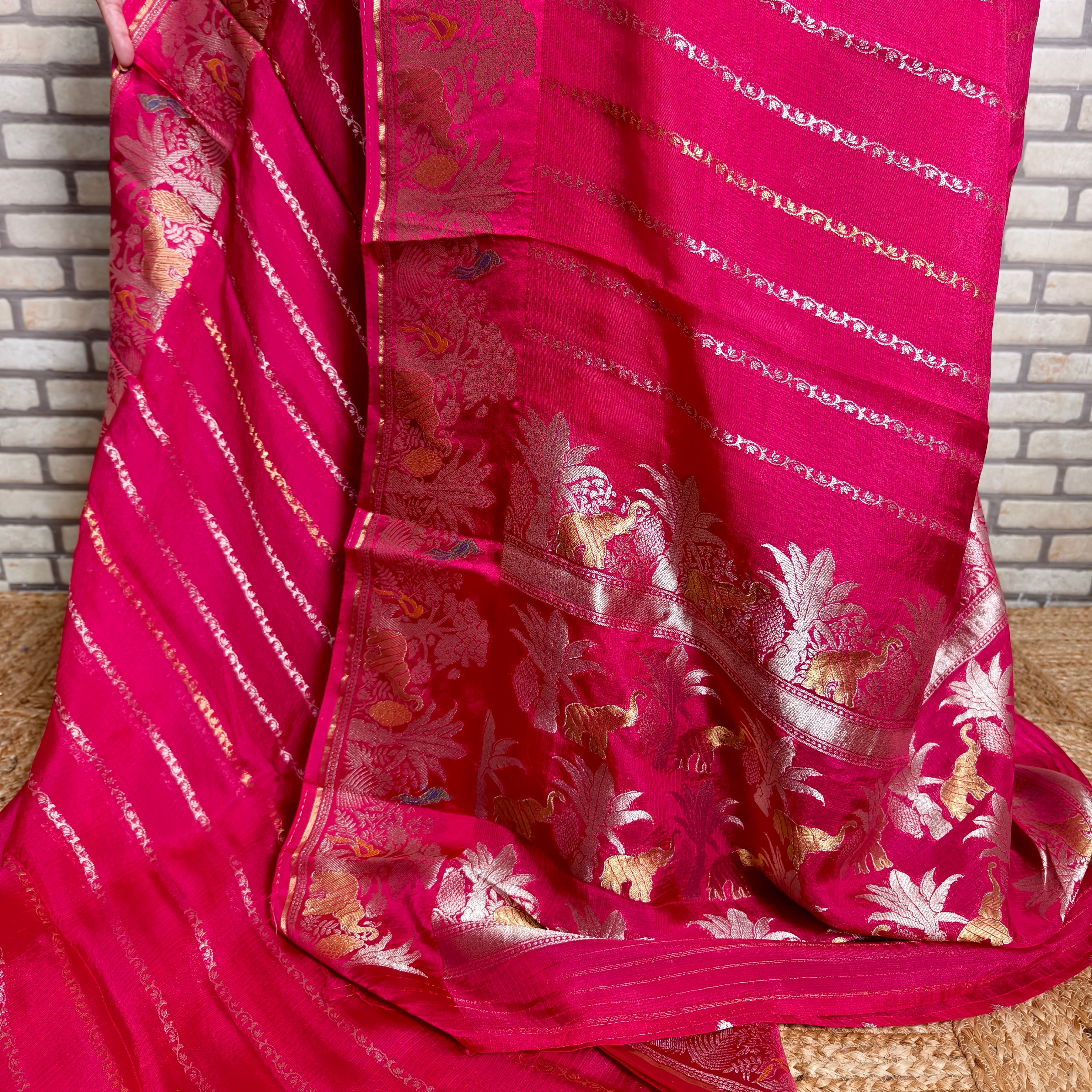 Dark Pink Manipuri Kota Saree