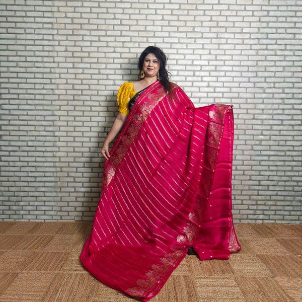 Dark Pink Manipuri Kota Saree