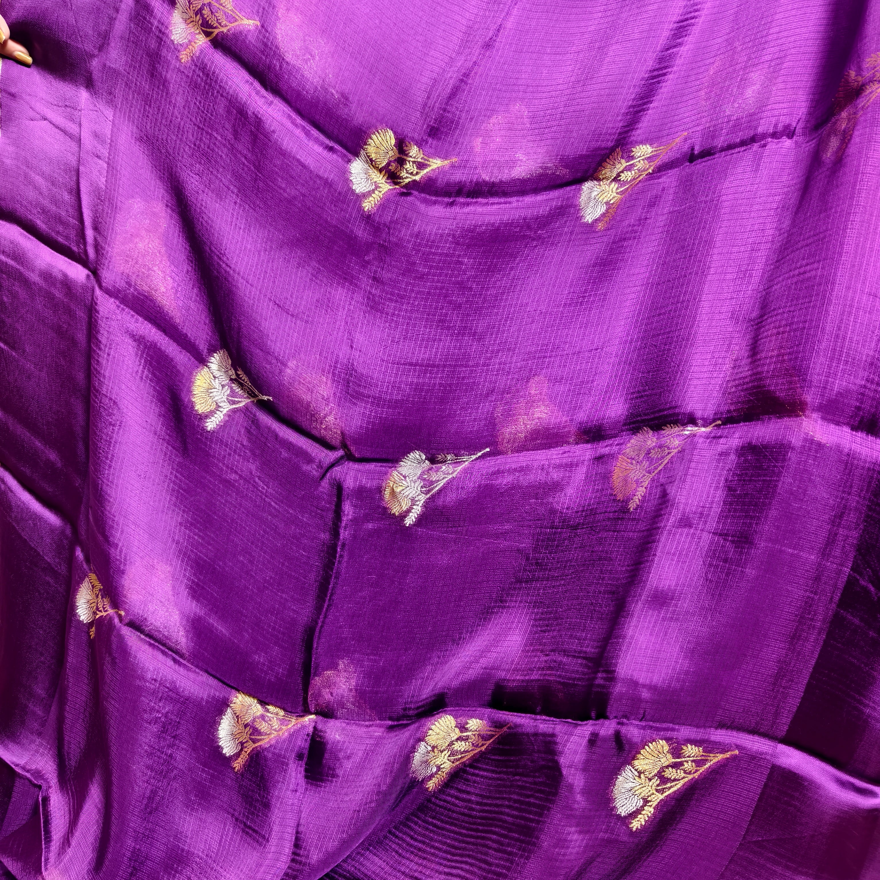 DarkPurple Manipuri Kota Saree