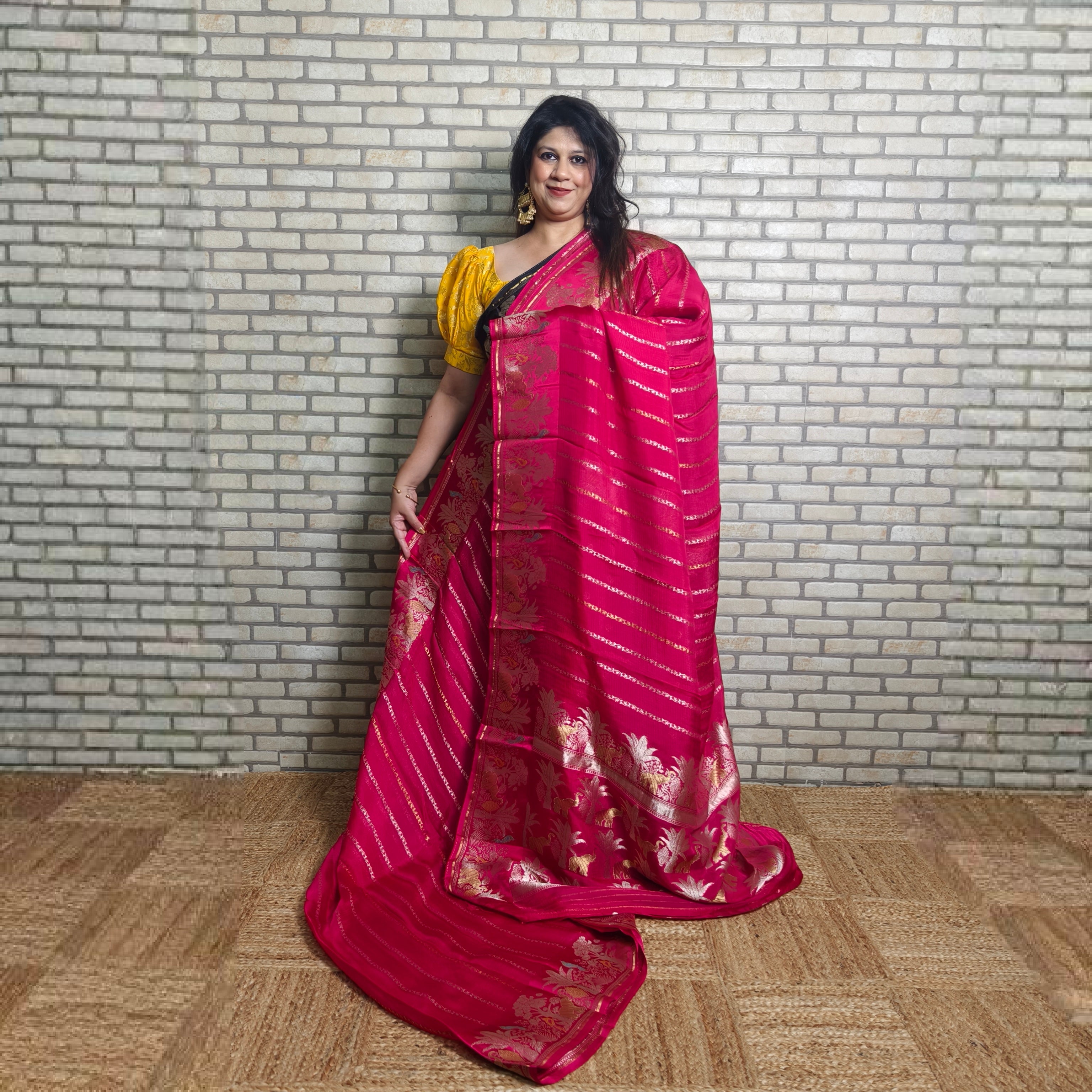 Dark Pink Manipuri Kota Saree