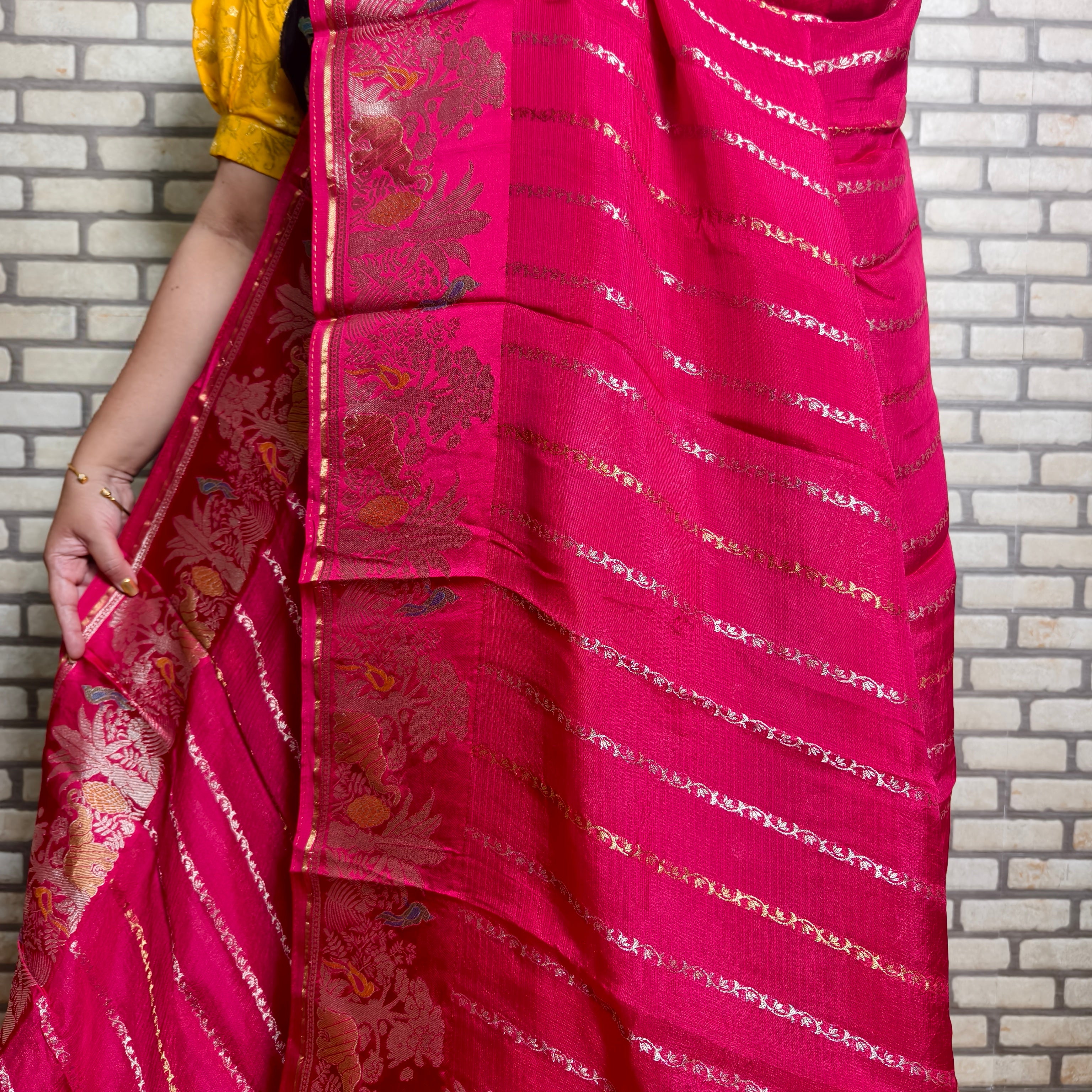 Dark Pink Manipuri Kota Saree