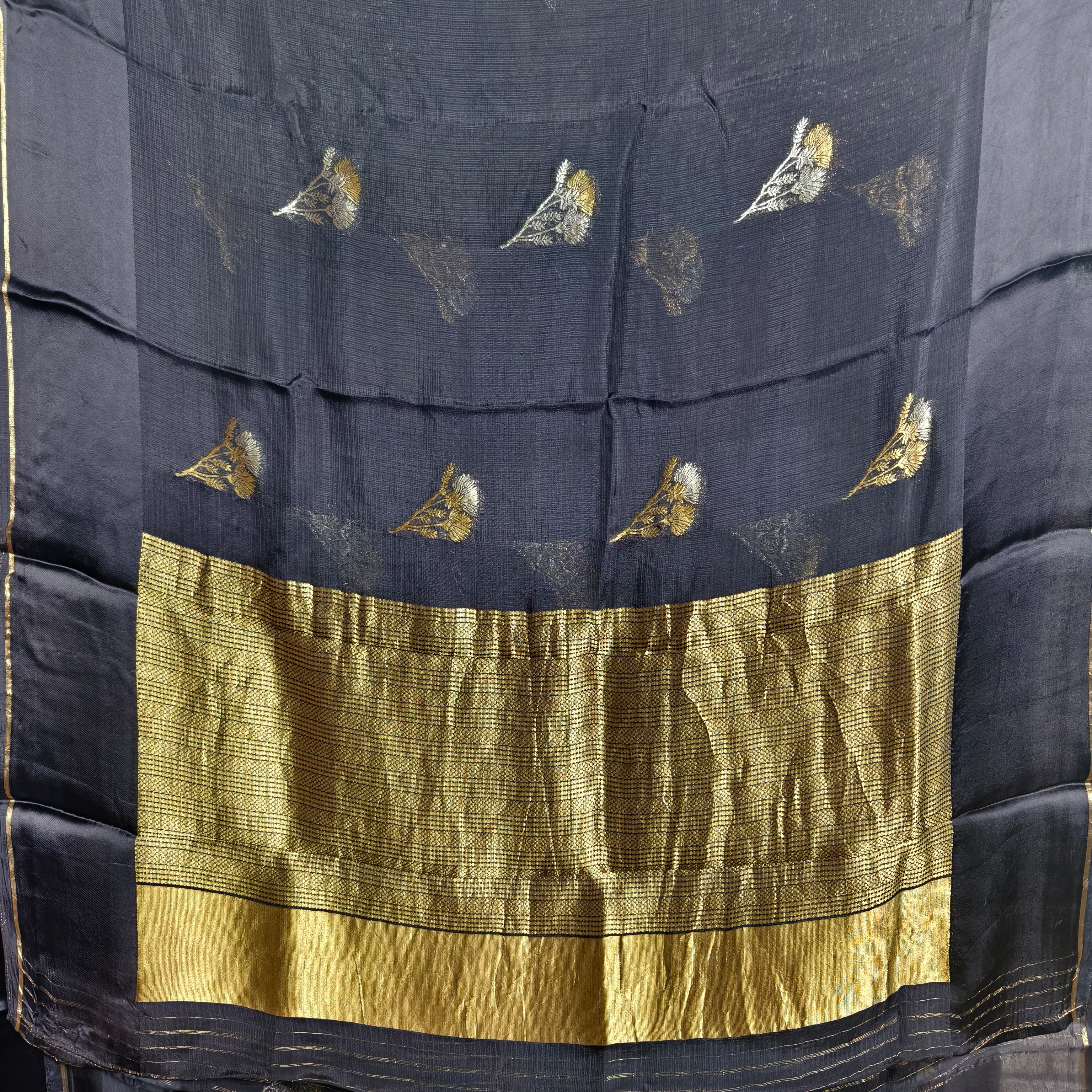 Black Manipuri Kota Saree