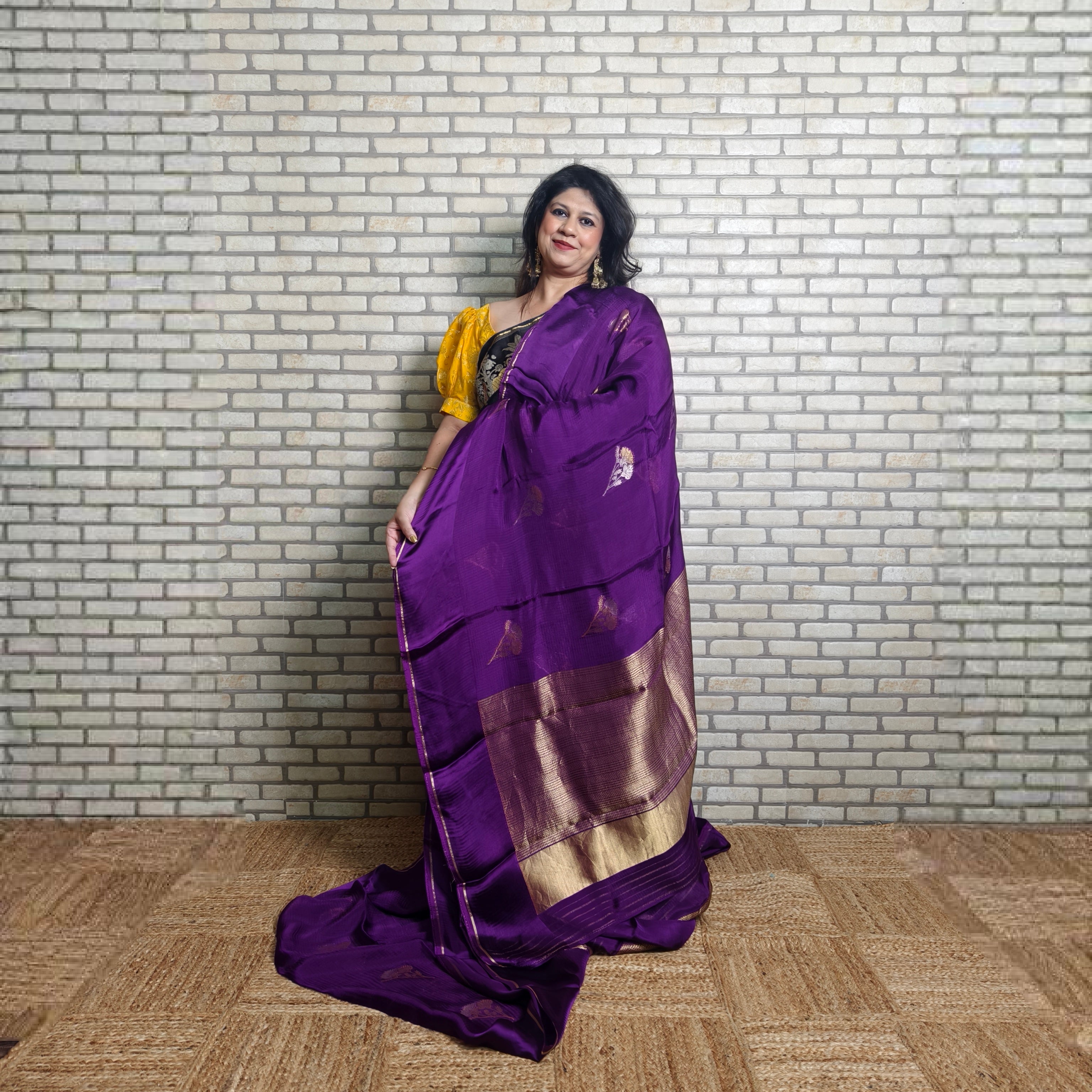 DarkPurple Manipuri Kota Saree