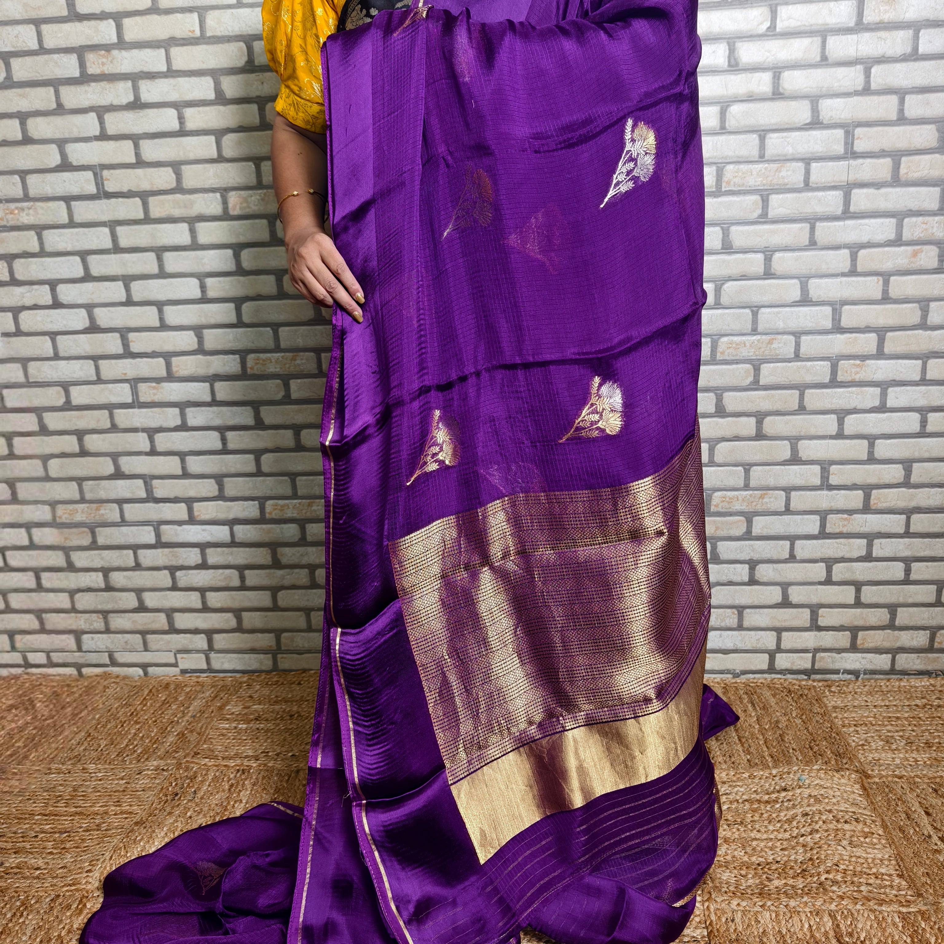 DarkPurple Manipuri Kota Saree