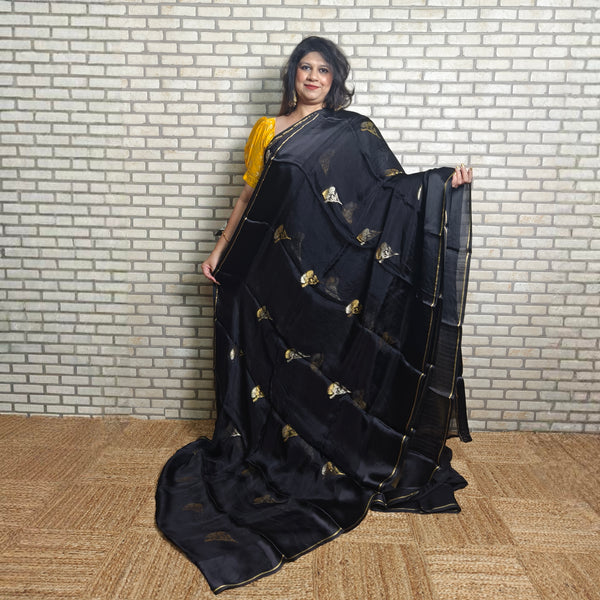 Black Manipuri Kota Saree