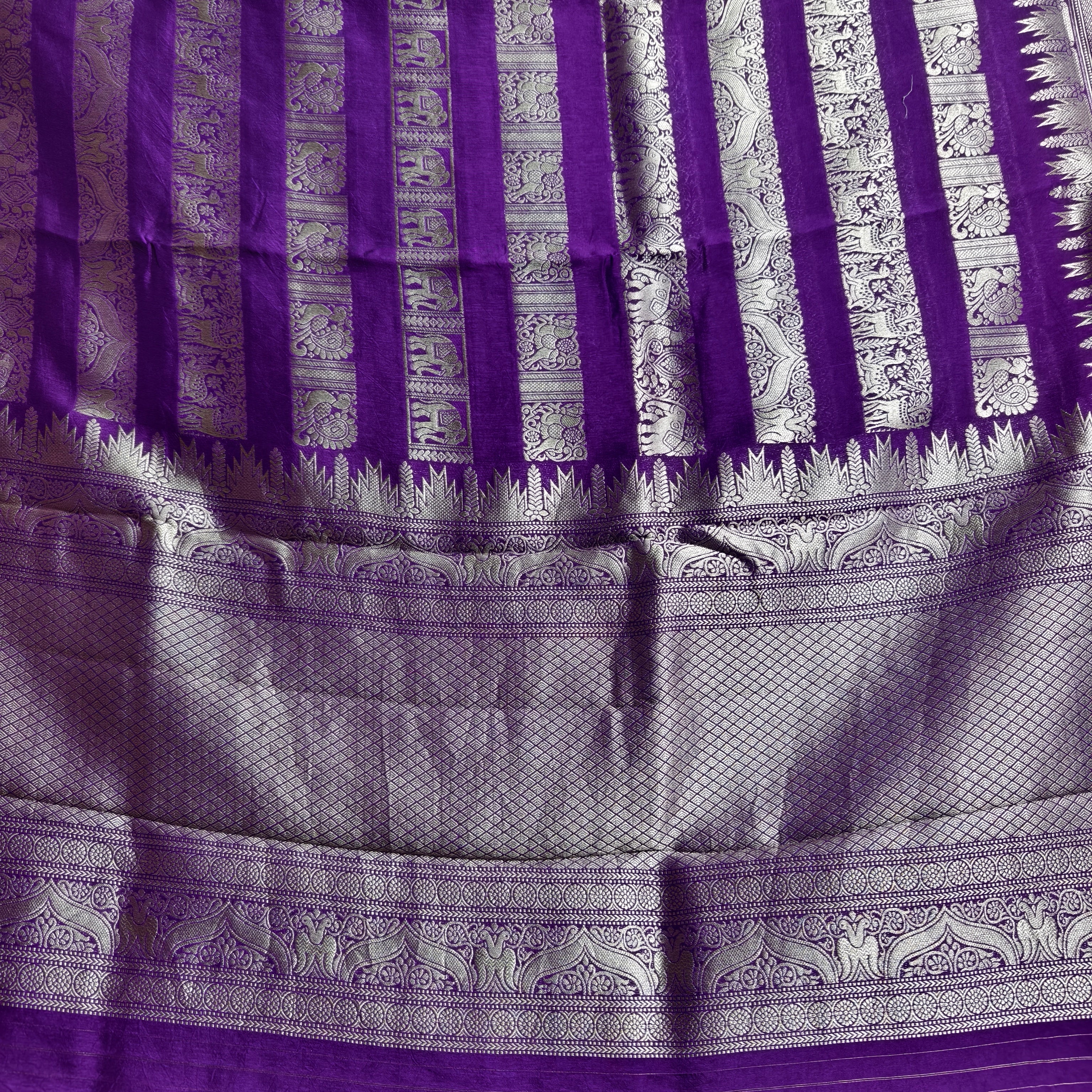 Purple Bamboo Silk Saree