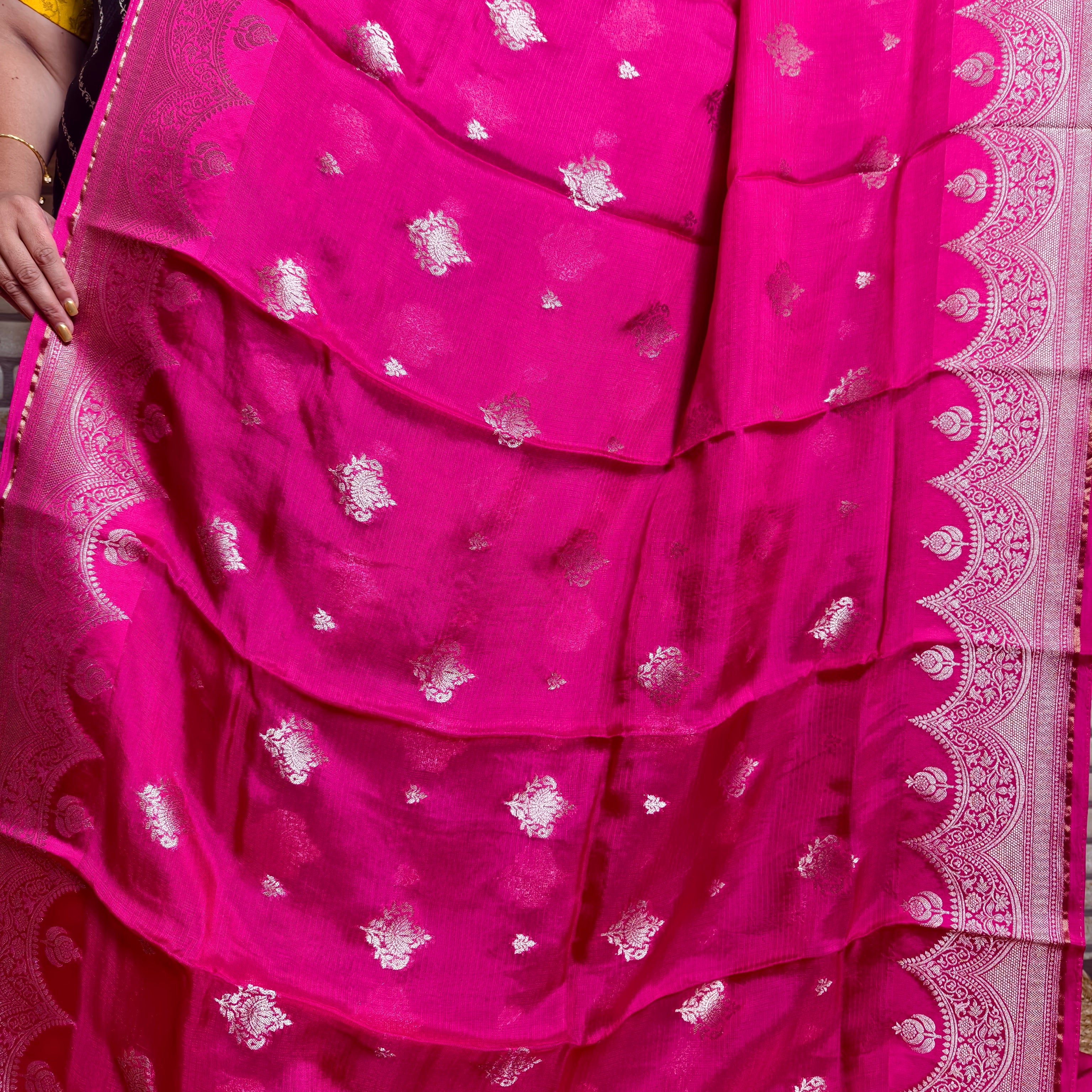 Hot Pink Manipuri Kota Saree