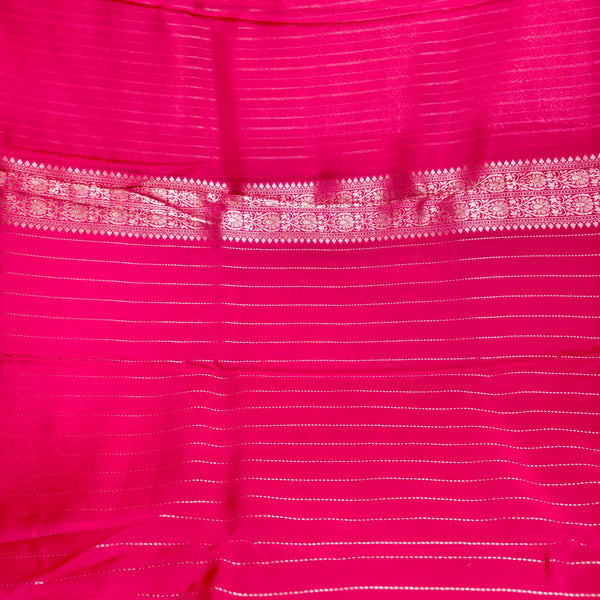 Vibrant Pink Organza Banarasi Saree