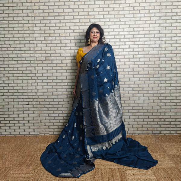 Ink Blue Manipuri Kota Saree