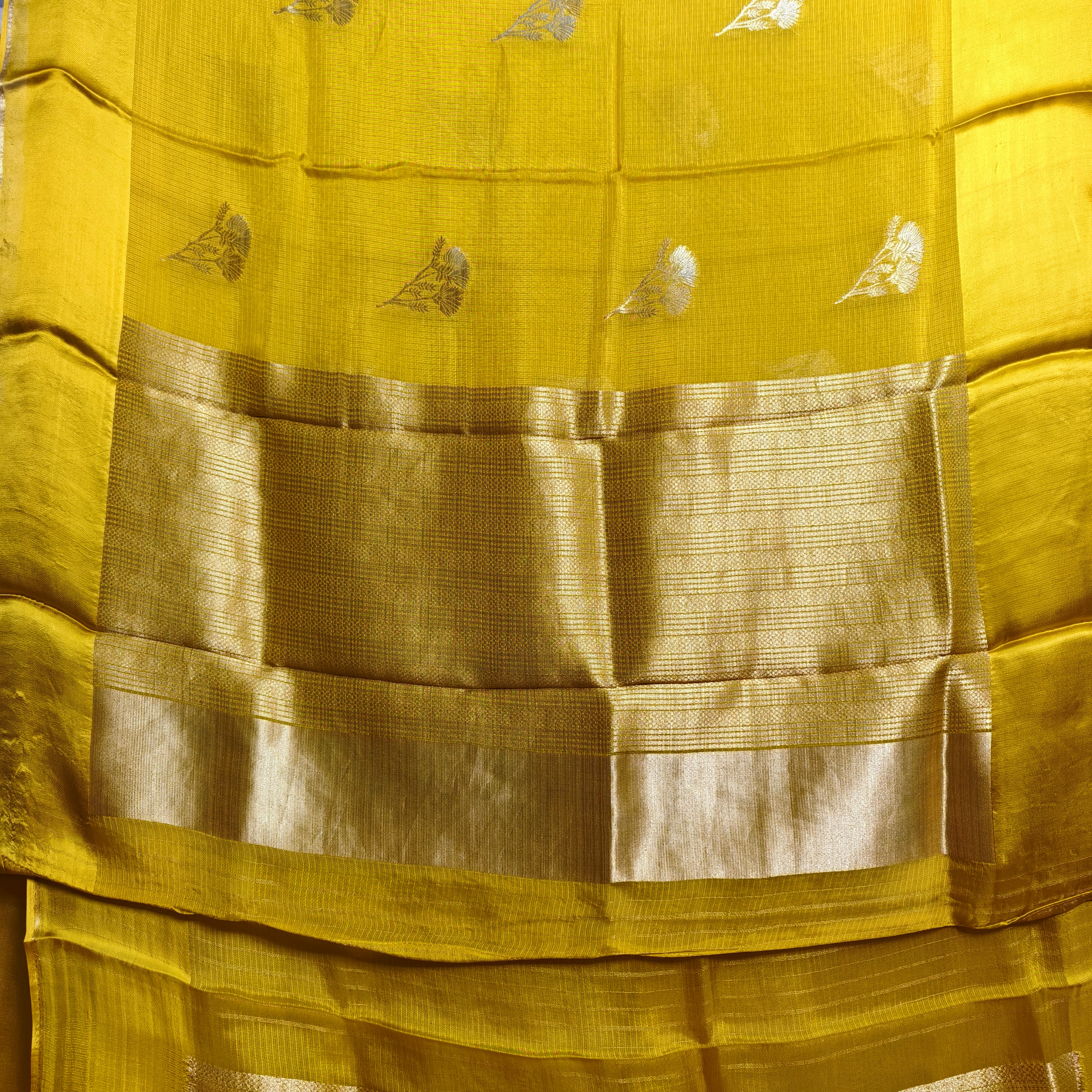 Bright yellow Manipuri Kota Saree