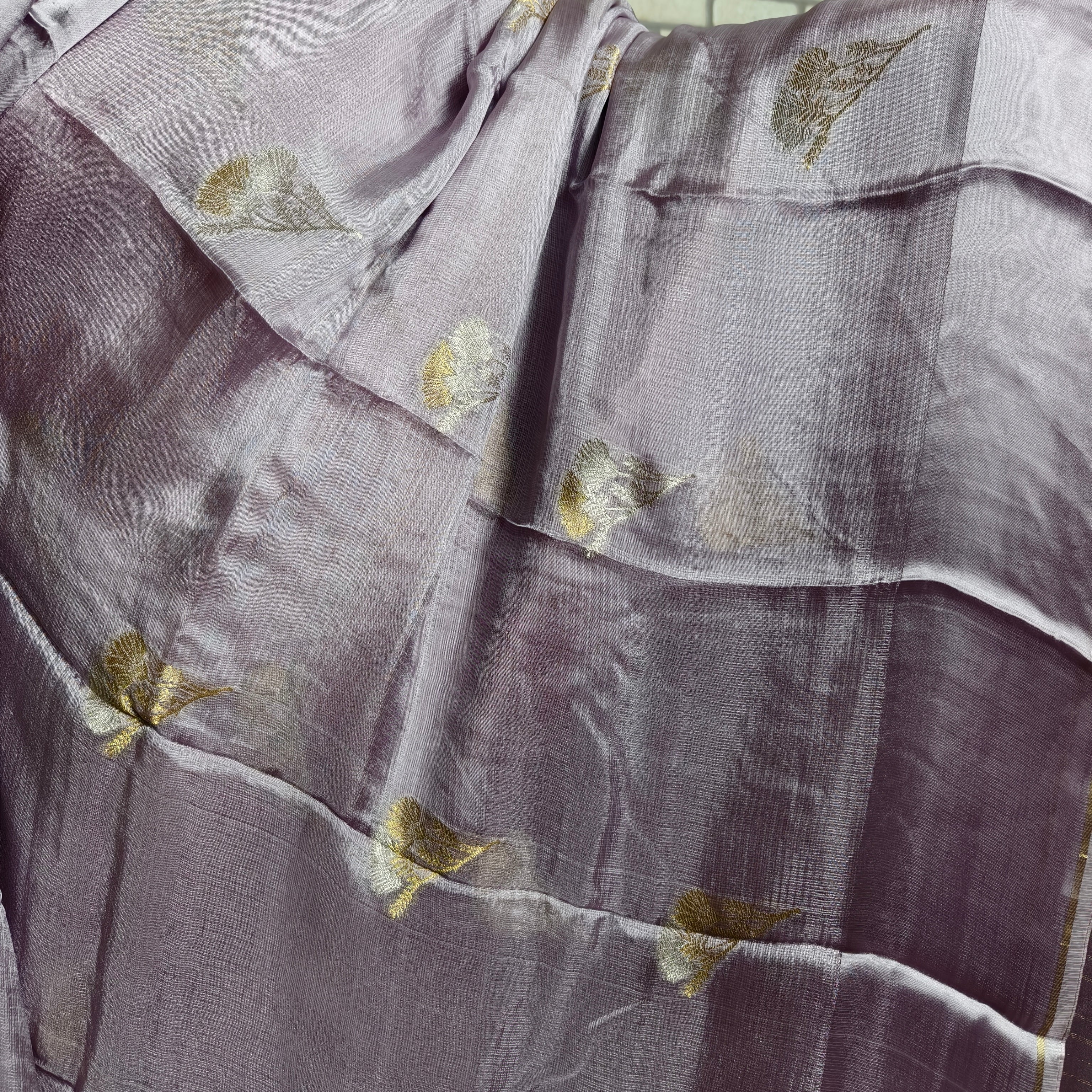 Lavender Grey Manipuri Kota Saree