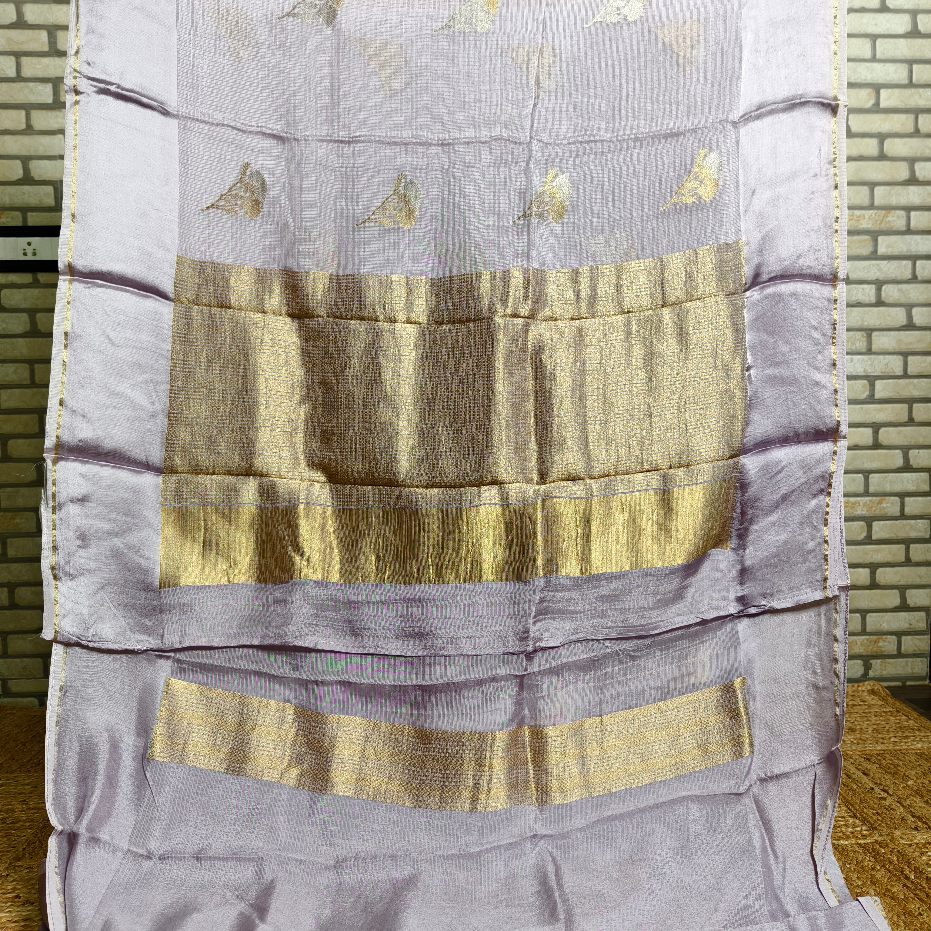 Lavender Grey Manipuri Kota Saree