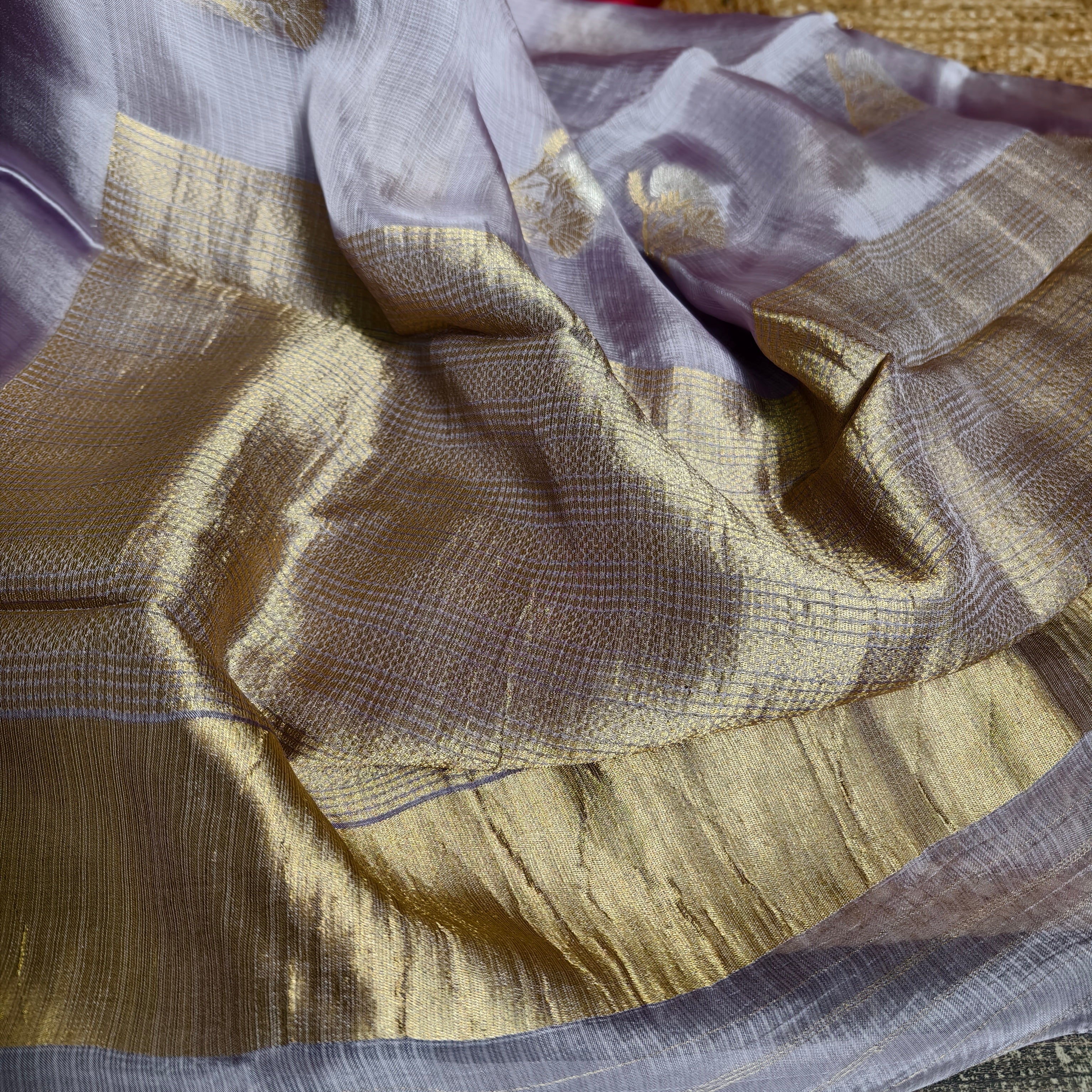 Lavender Grey Manipuri Kota Saree