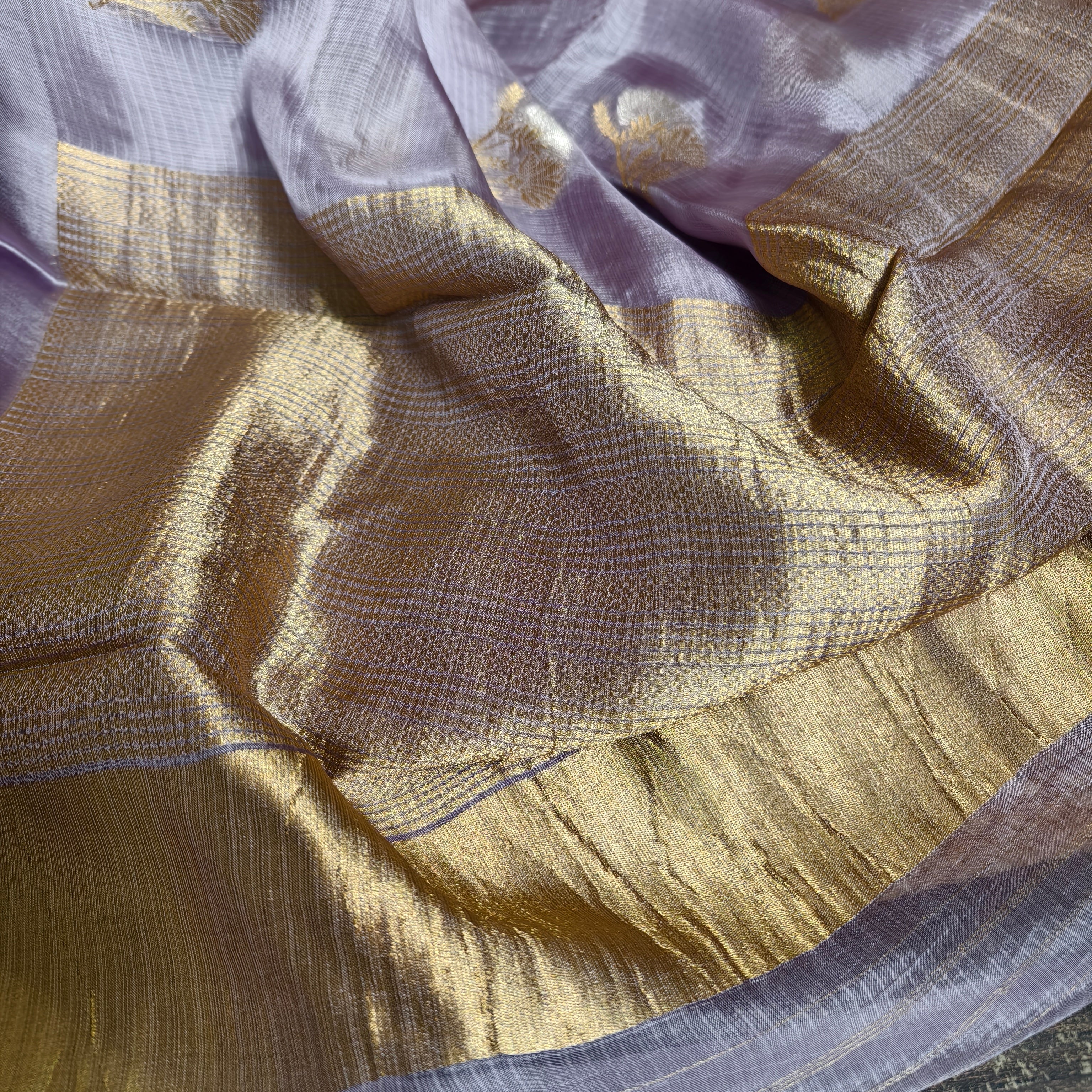 Lavender Grey Manipuri Kota Saree