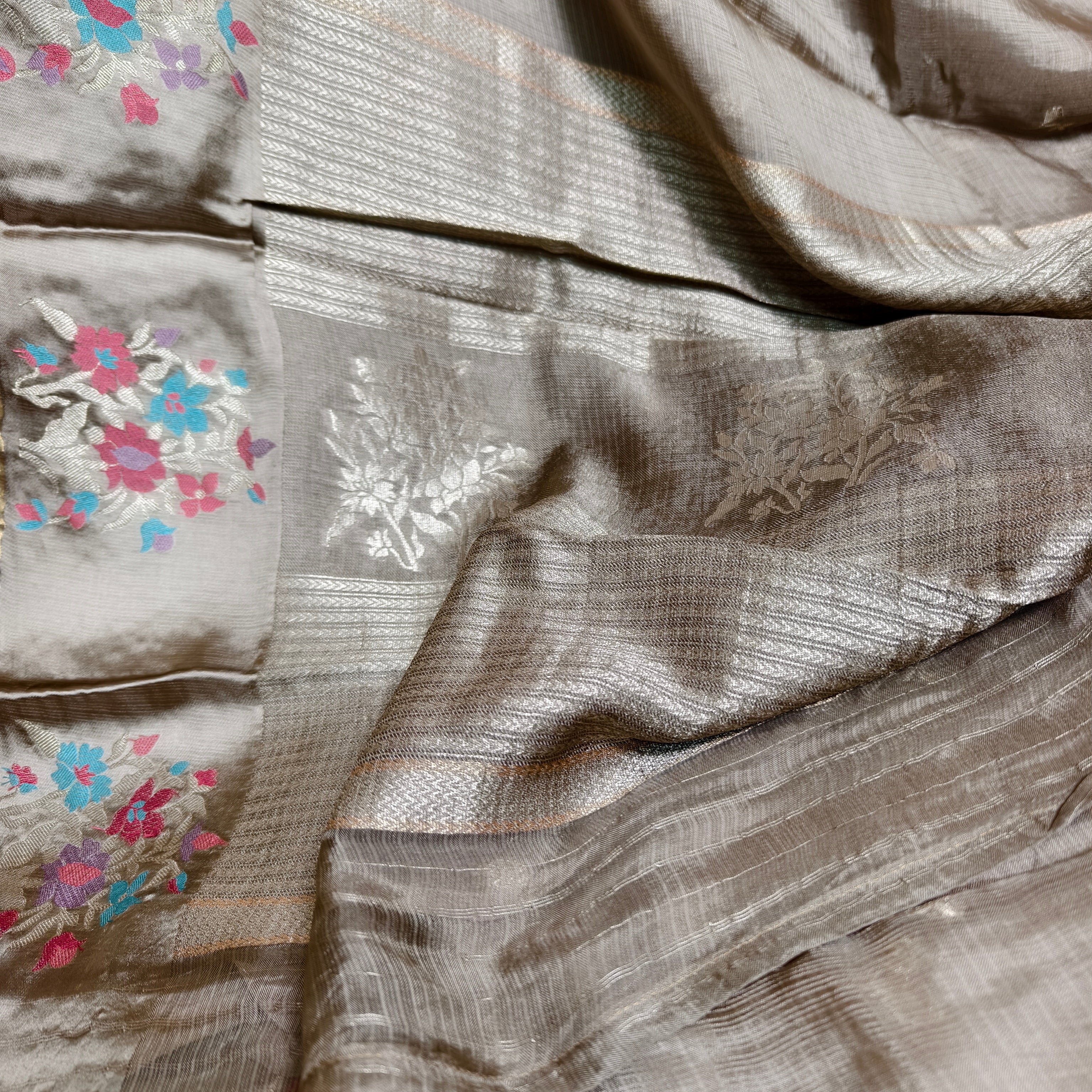 Ash Grey Manipuri Kota Saree