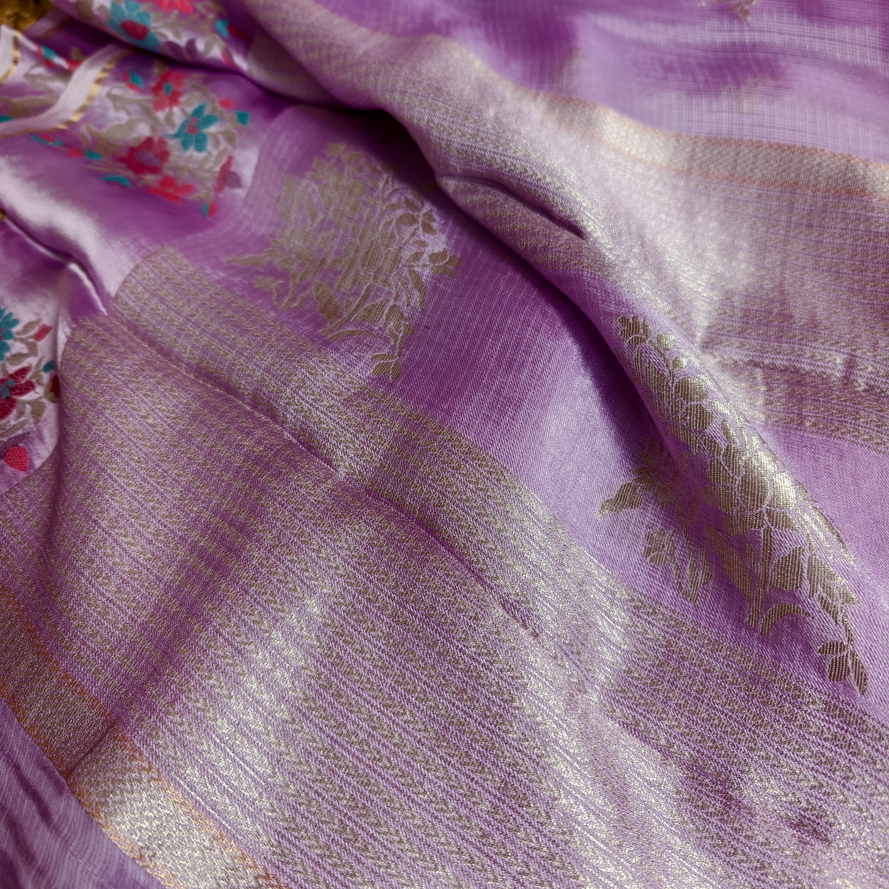 Lavender Grey Manipuri Kota Saree