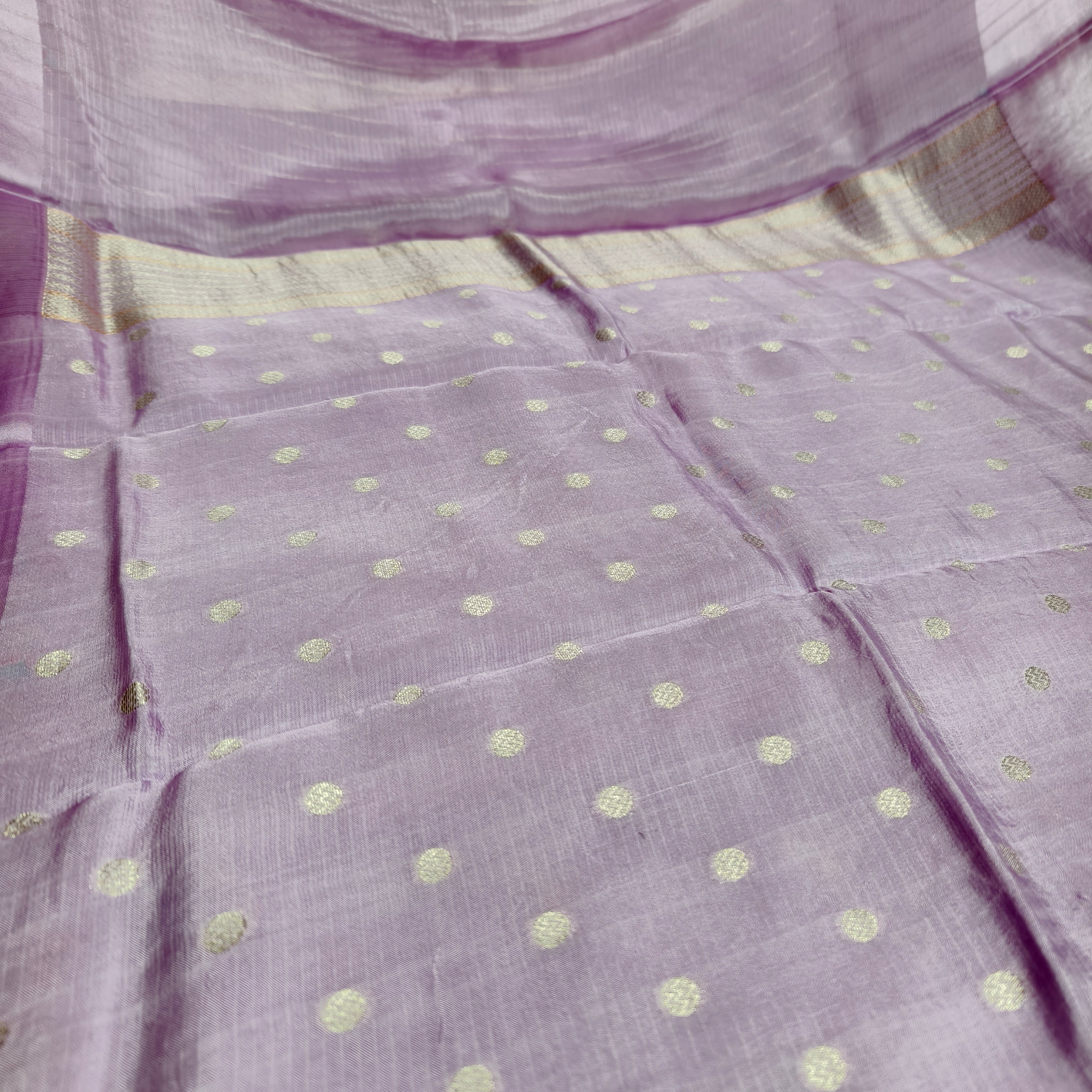 Lavender Grey Manipuri Kota Saree