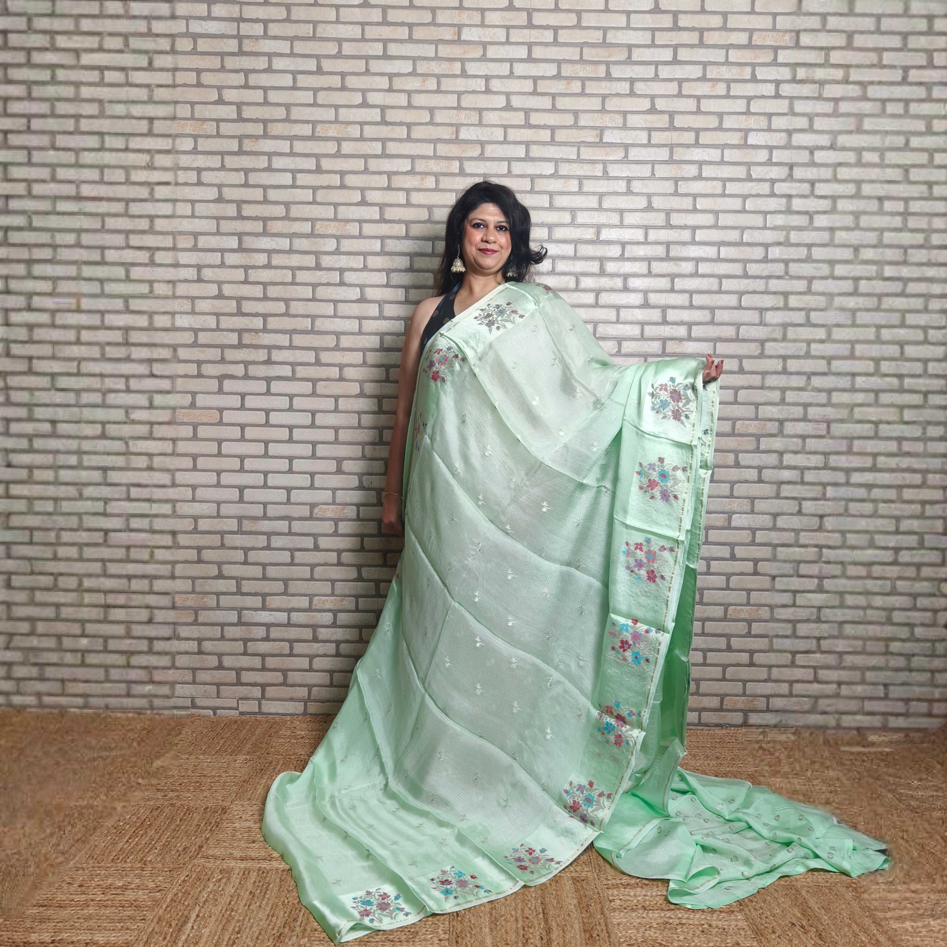 Pista Manipuri Kota Saree