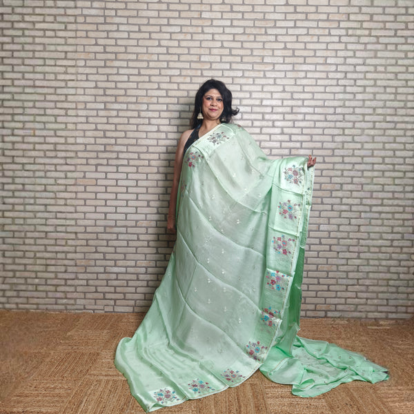 Pista Manipuri Kota Saree