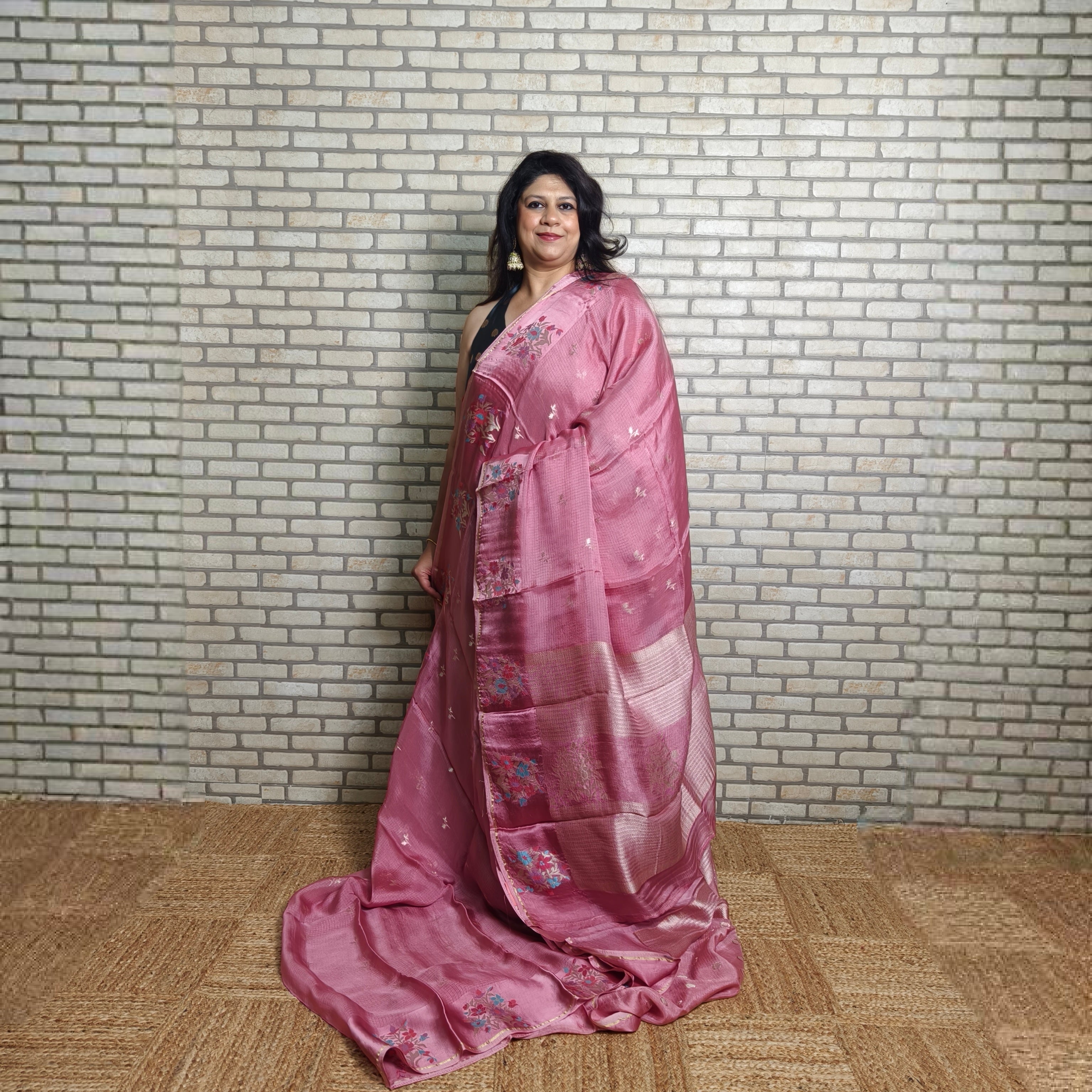 Baby Pink Manipuri Kota Saree