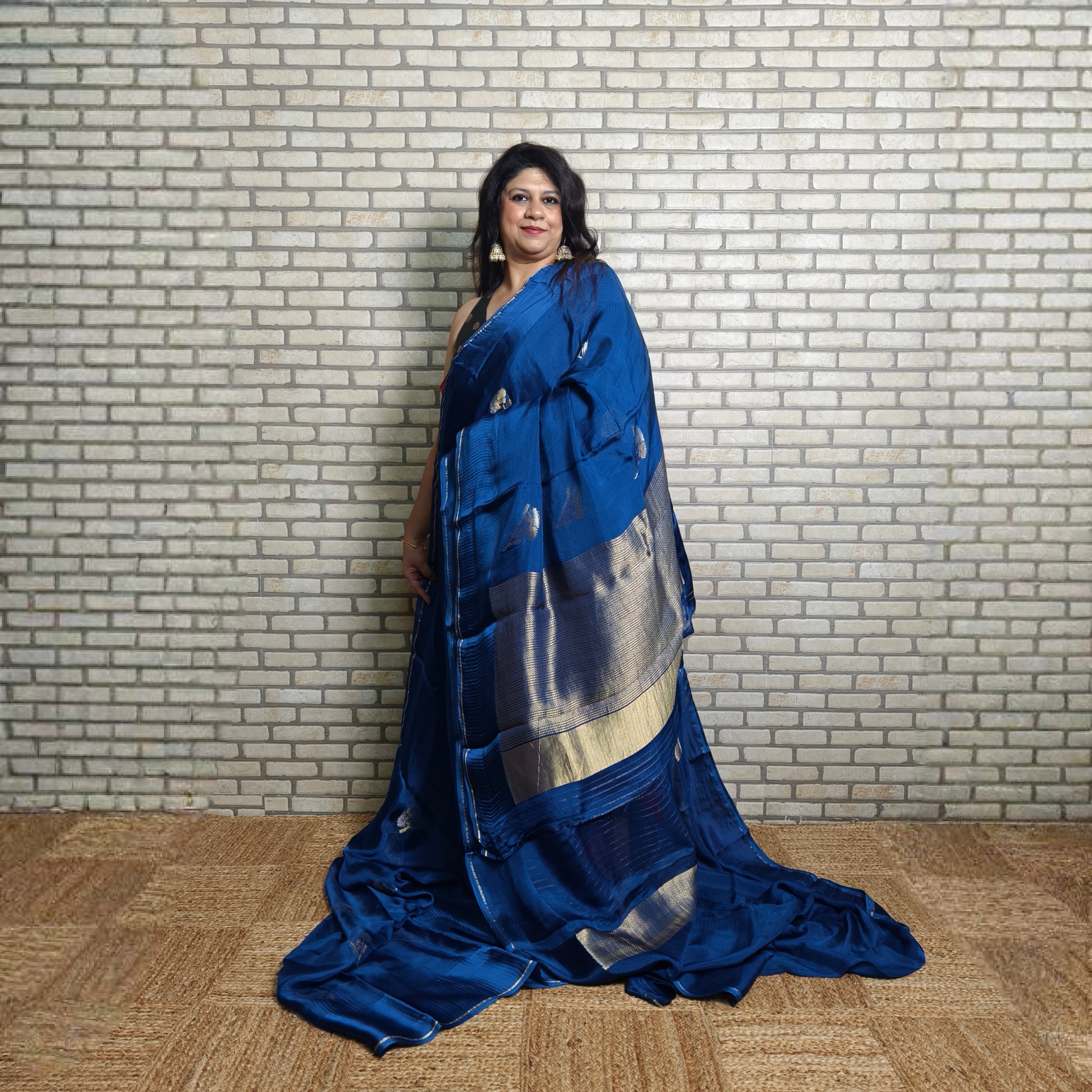 Royal Blue Manipuri Kota Saree