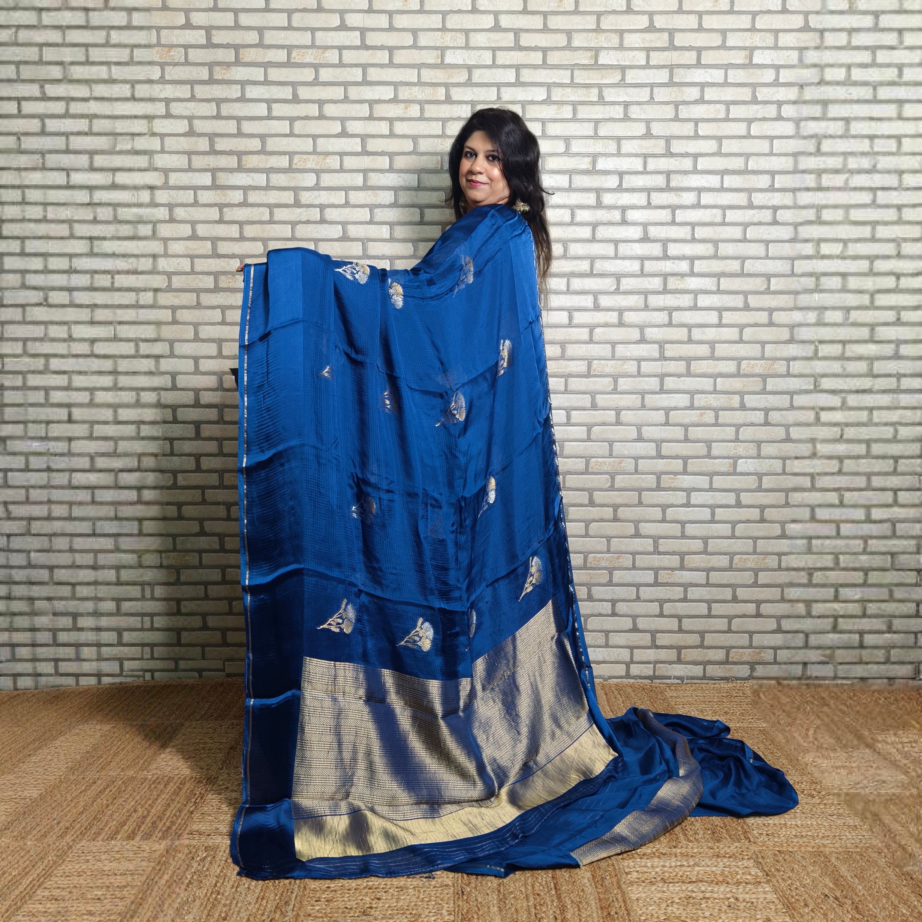 Royal Blue Manipuri Kota Saree