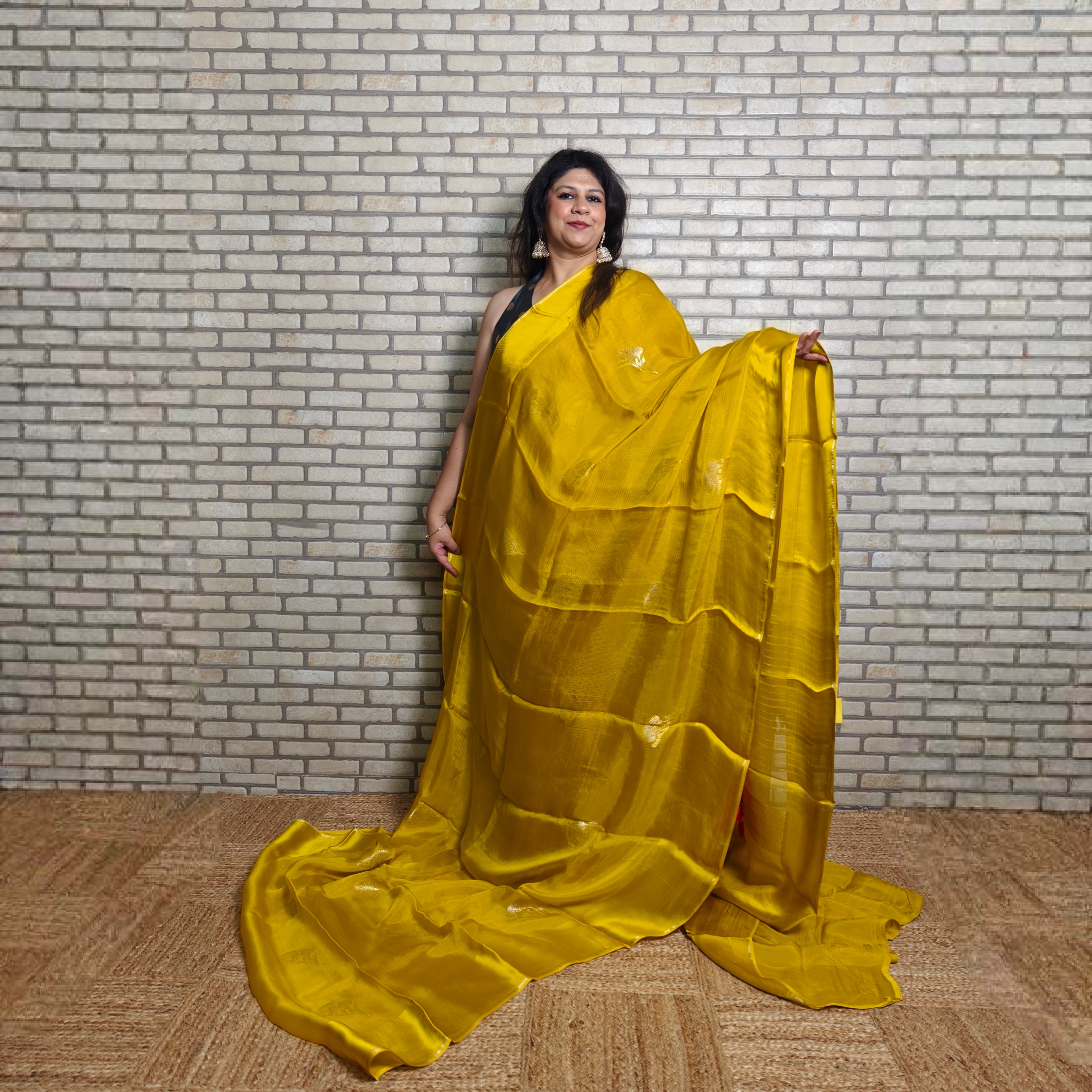 Bright yellow Manipuri Kota Saree