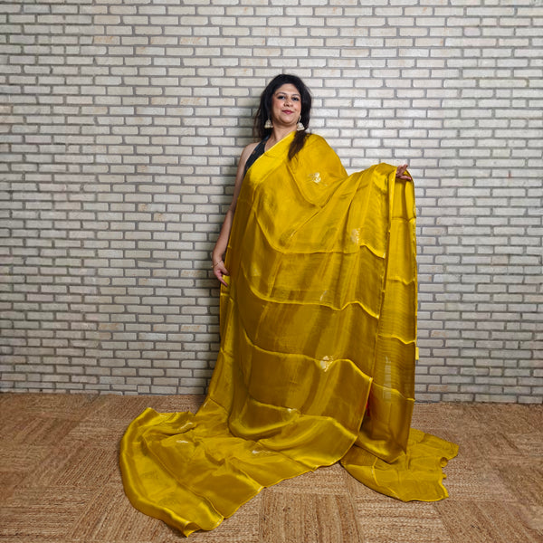 Bright yellow Manipuri Kota Saree