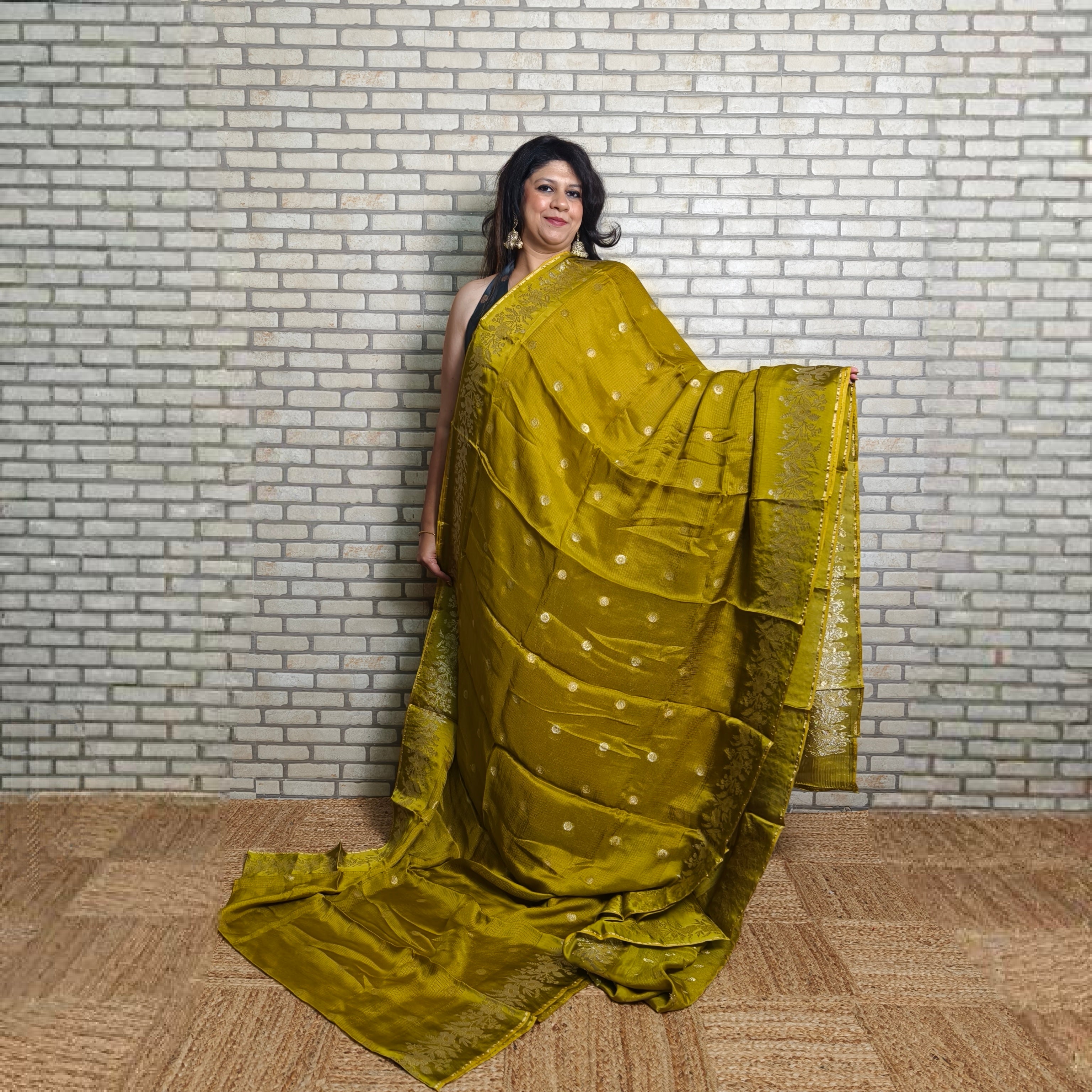Mustard Manipuri Kota Saree