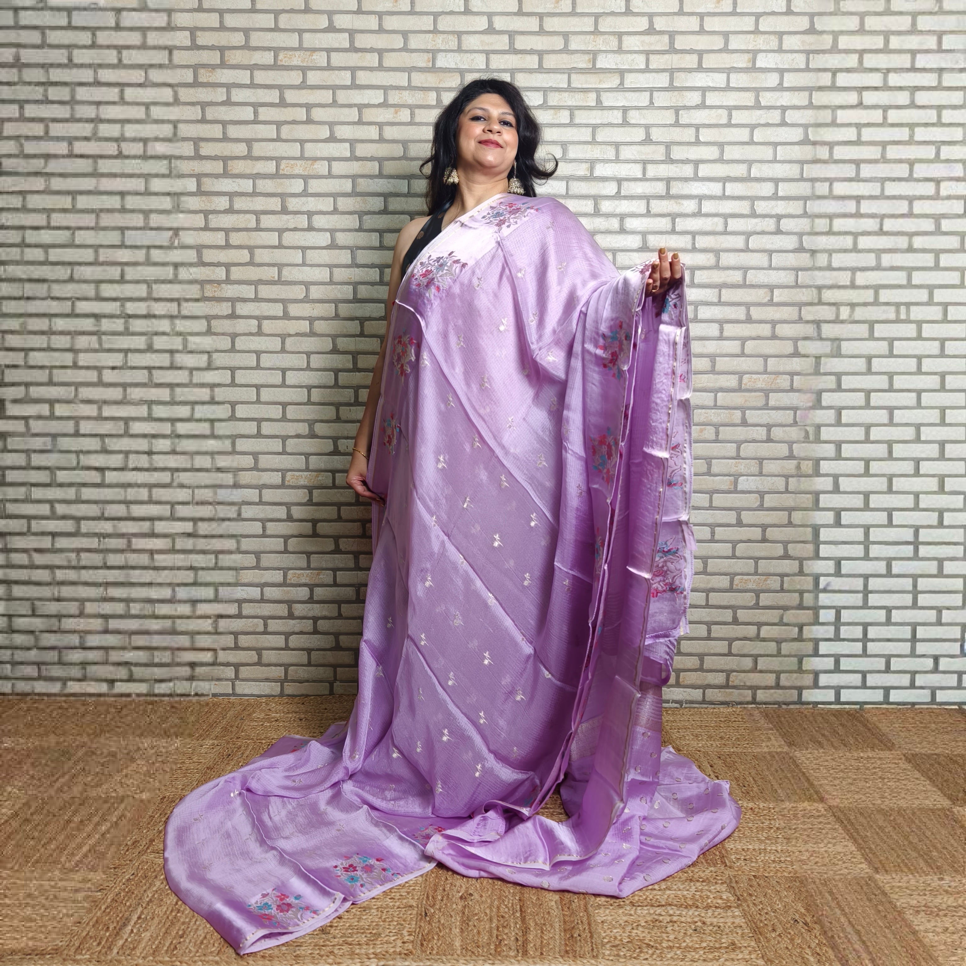 Lilac Manipuri Kota Saree