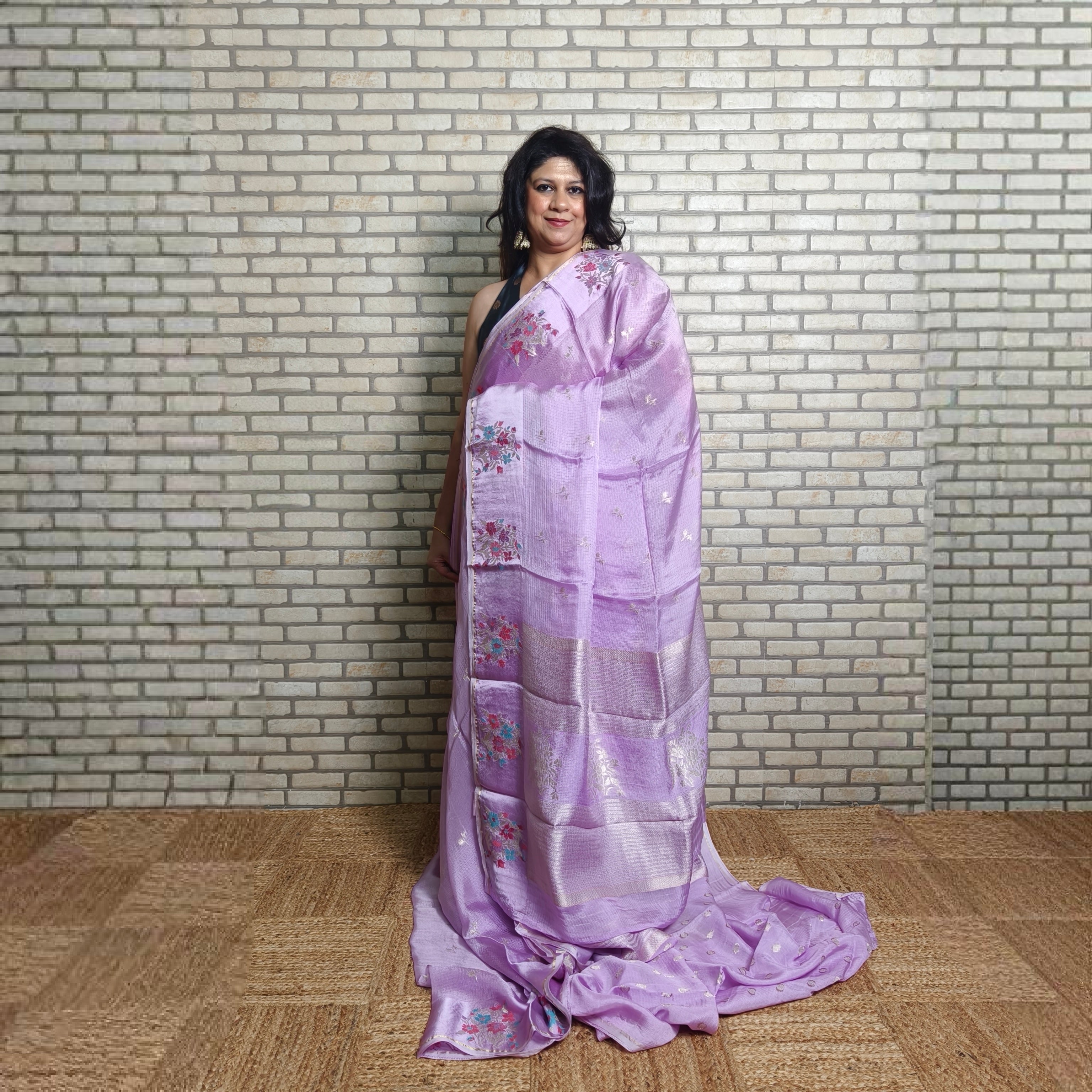 Lilac Manipuri Kota Saree