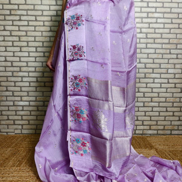 Lilac Manipuri Kota Saree