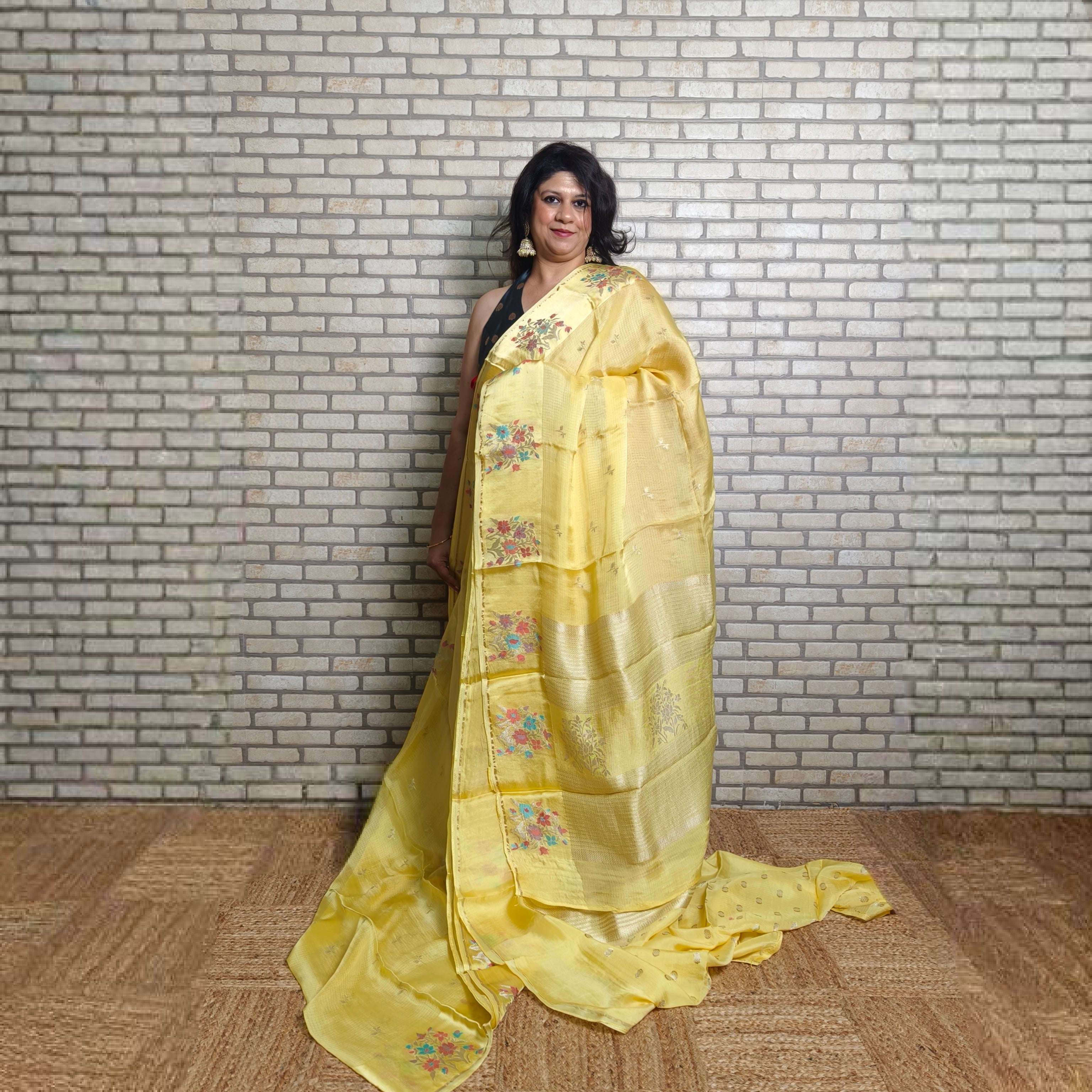 Butter Yellow Manipuri Kota Saree