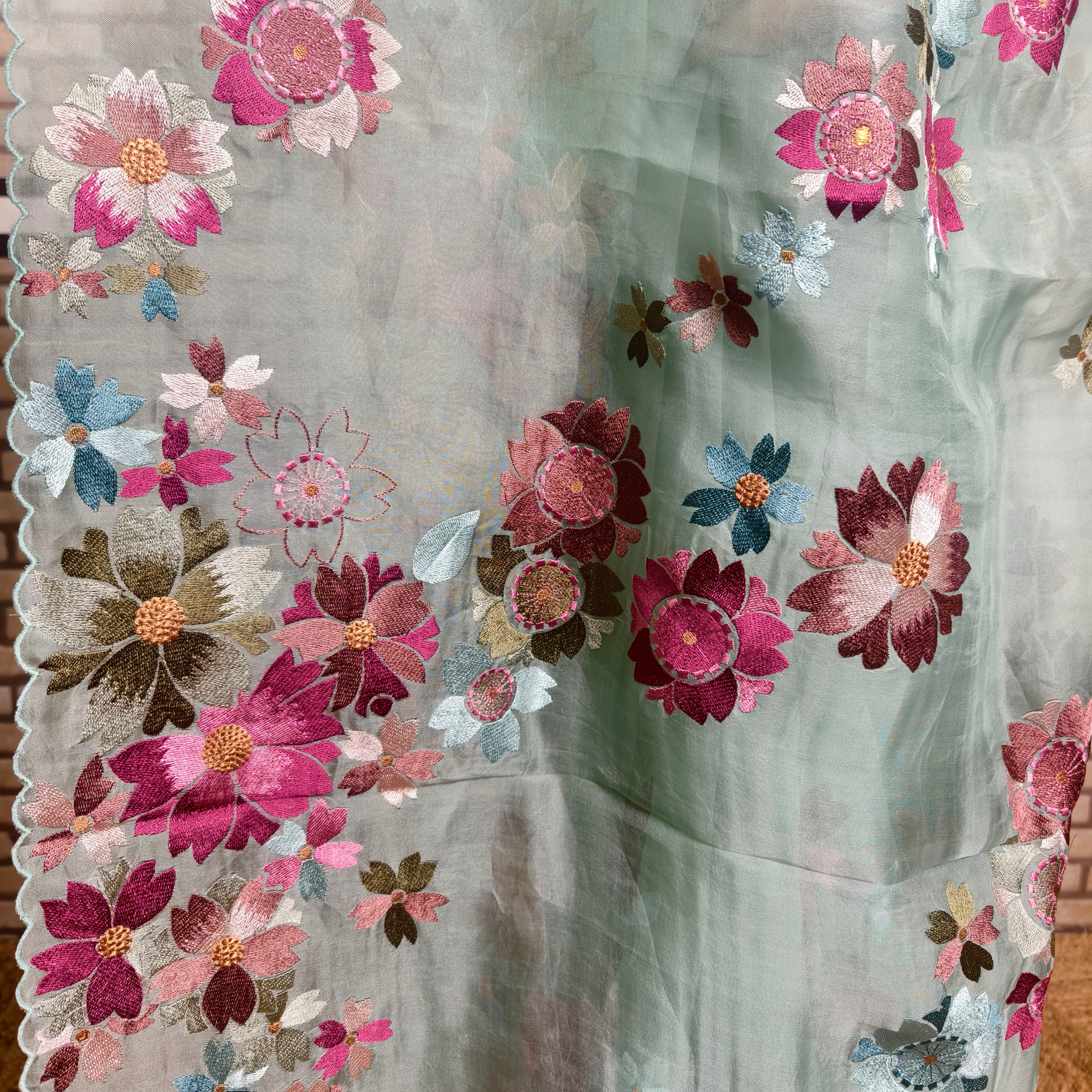 Pista Silk Organza Saree