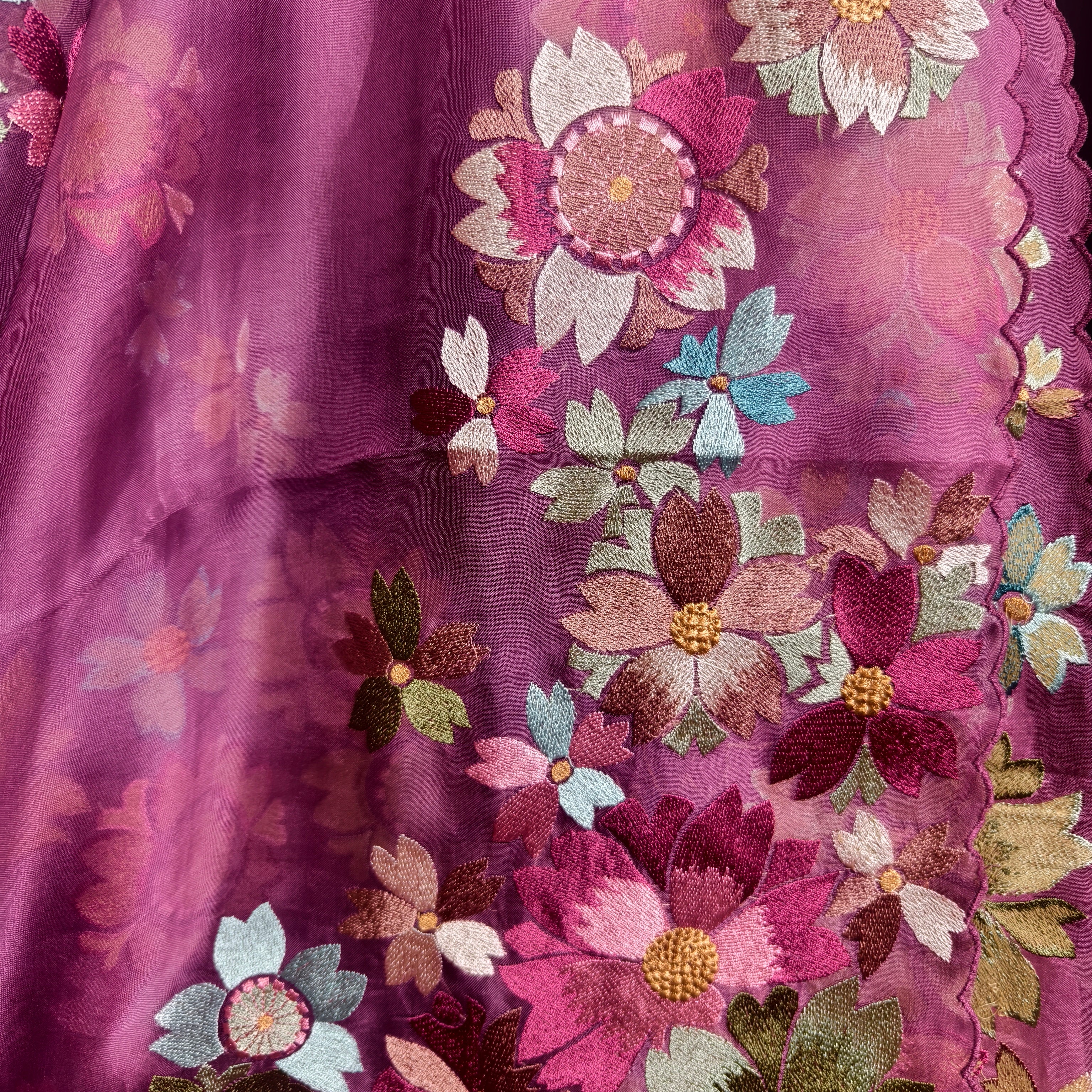 Mauve Silk Organza Saree