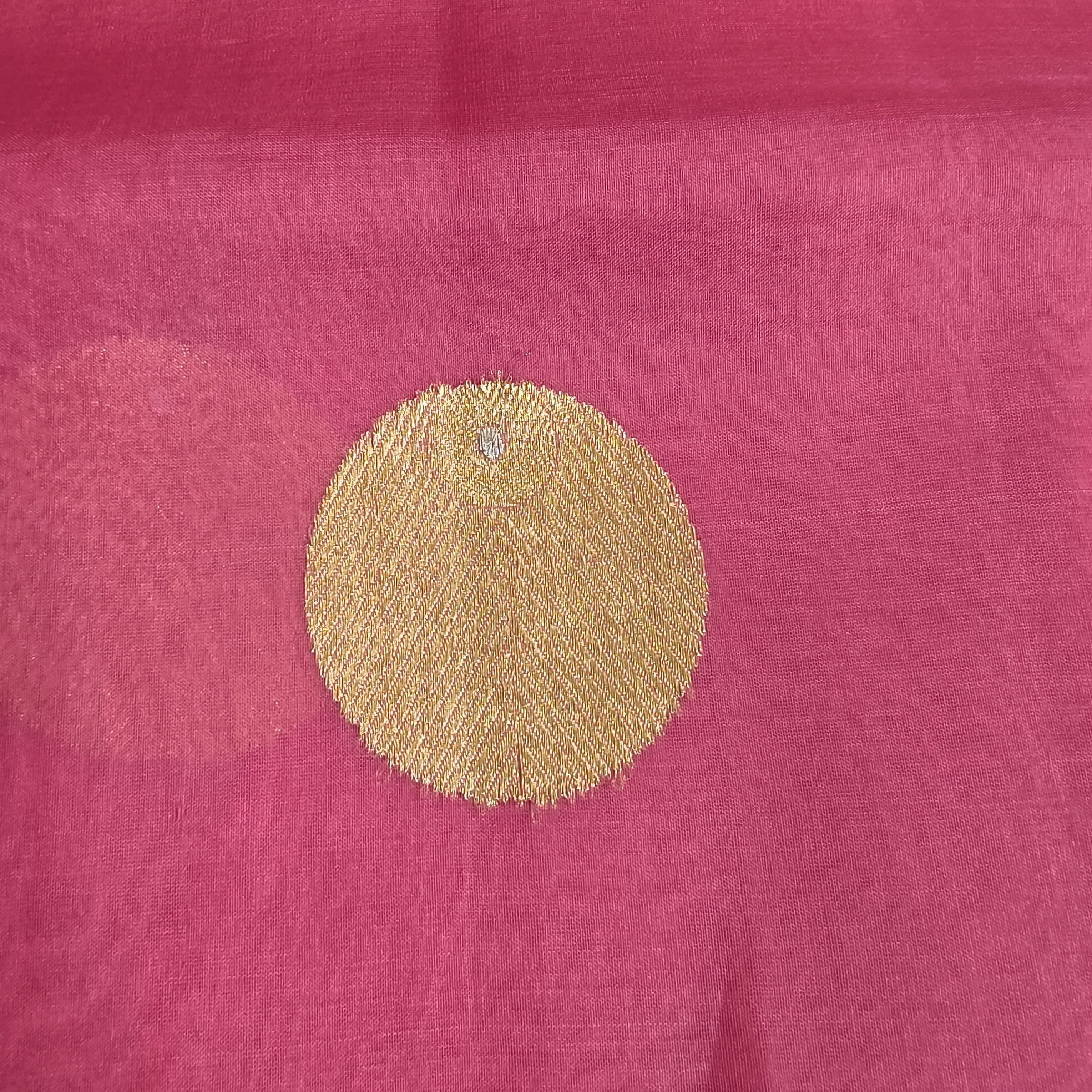 Half and half beige and pink silk organza saree
