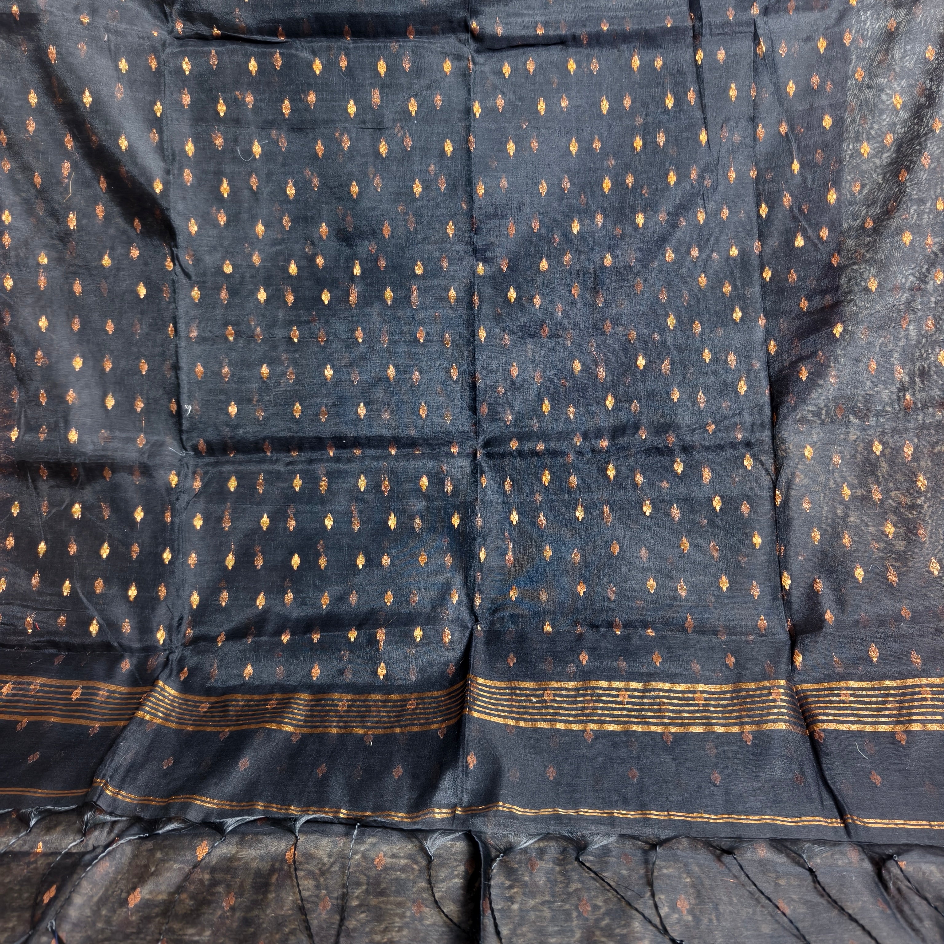 Black Mangalagiri cotton silk