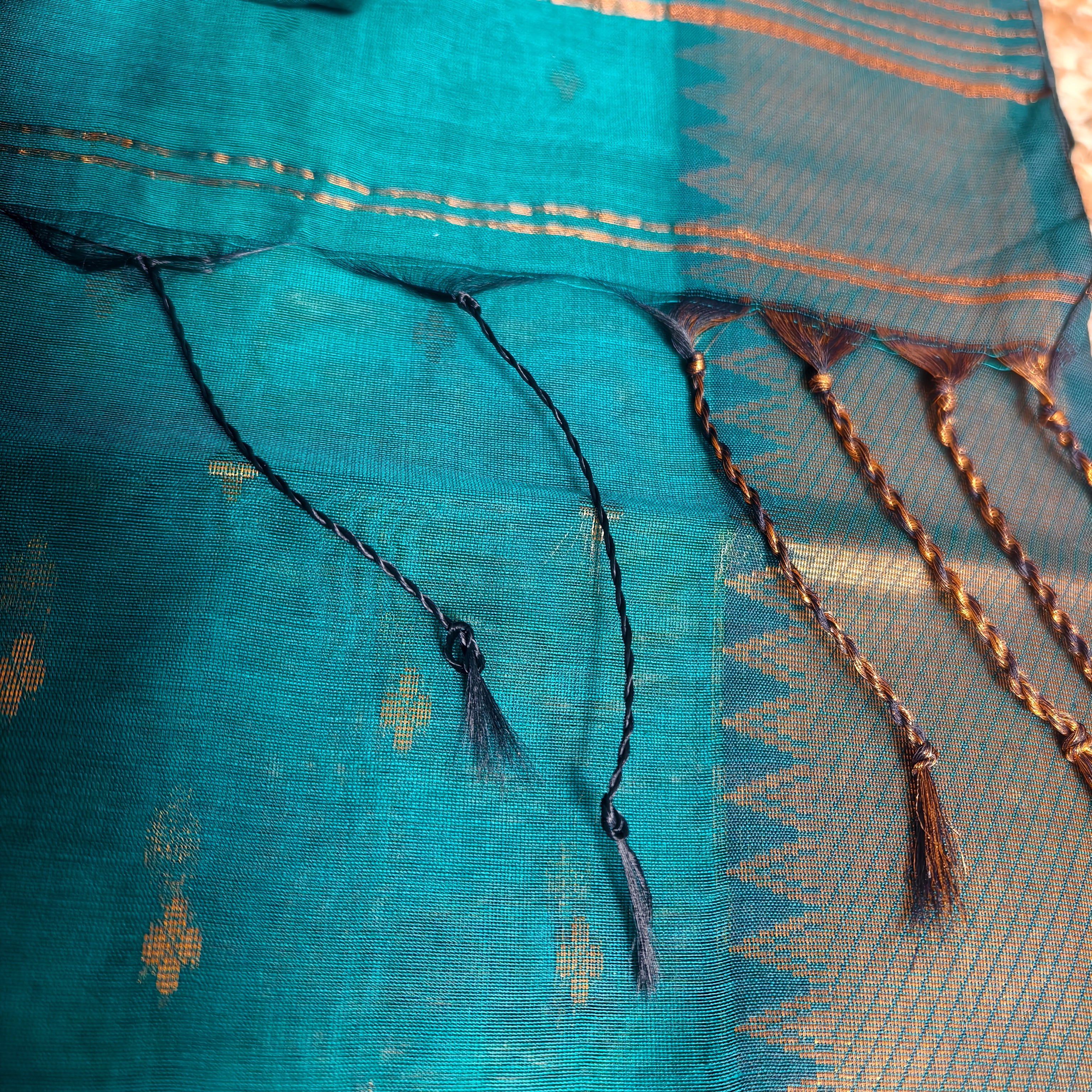 Bottle green Mangalagiri cotton silk