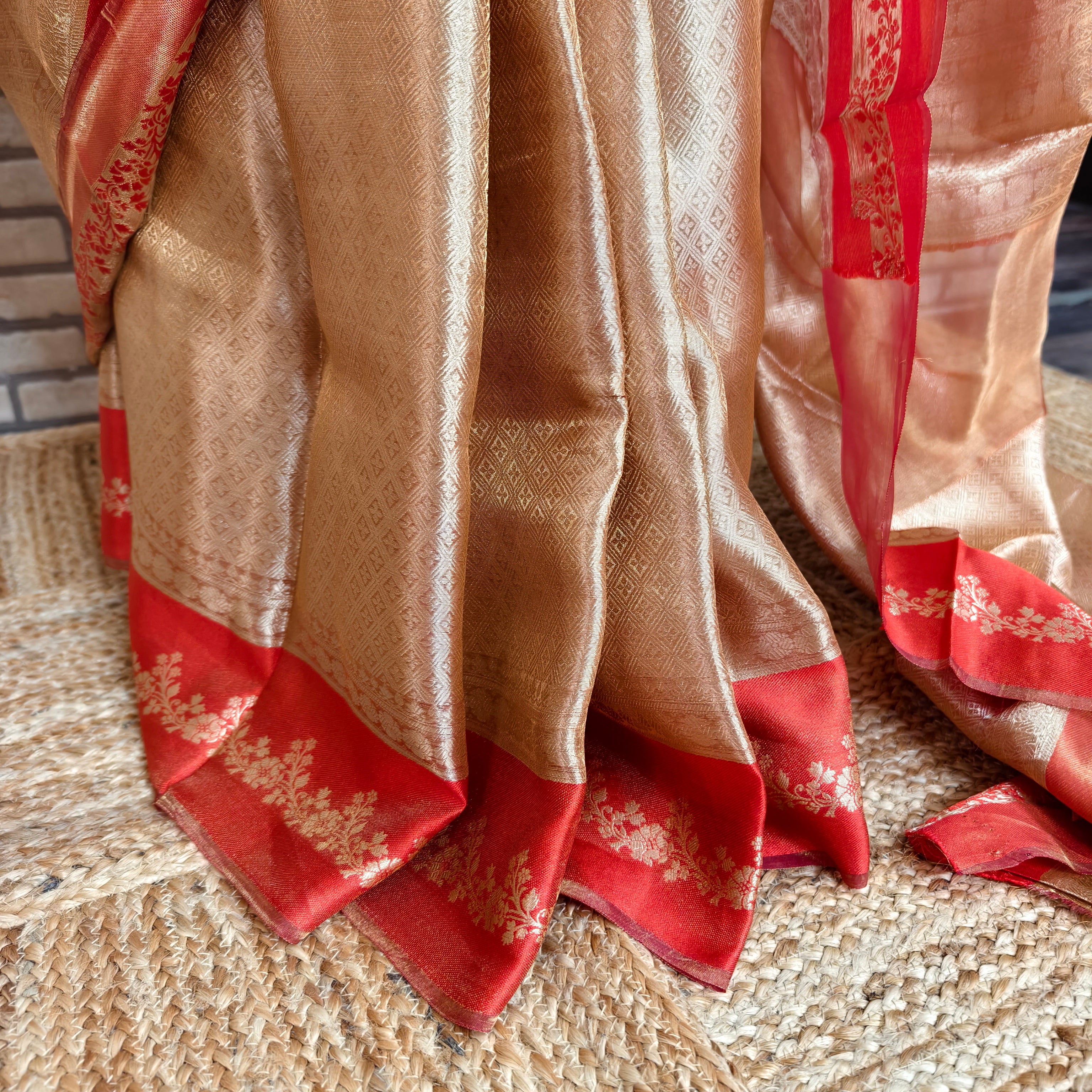 Golden Silk Tissue Saree
