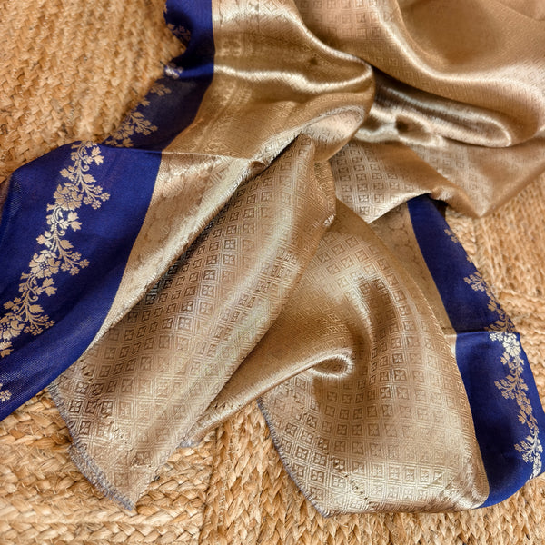 Coffee Golden Silk Tissue Saree