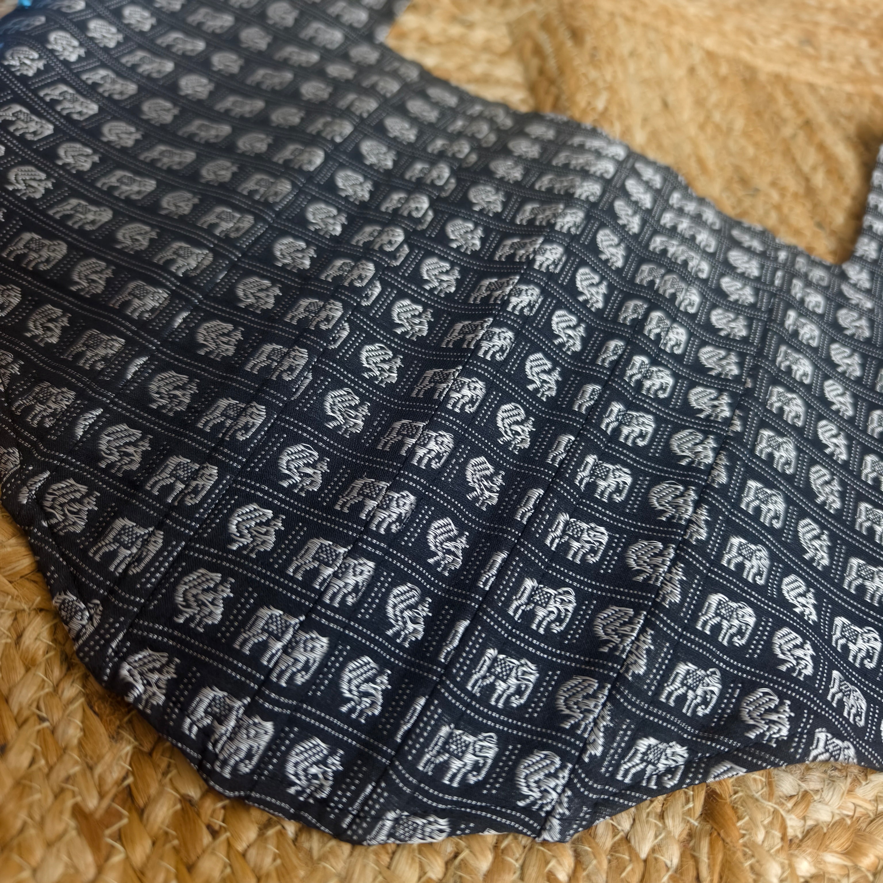 Black and white elephant motifs blouse corset size 40
