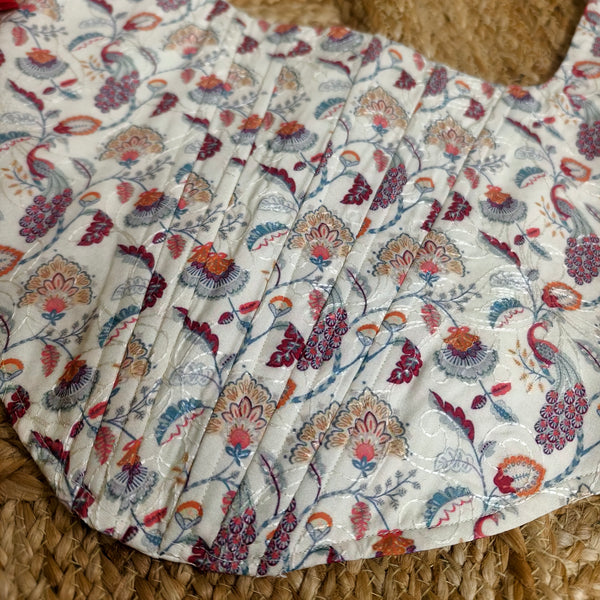 Cream printed and embroidered blouse corset size 36
