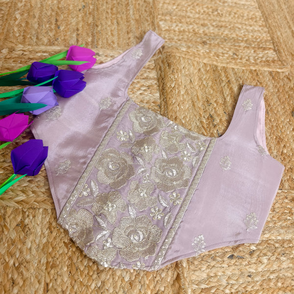 Onion pink embroidered blouse corset size 34