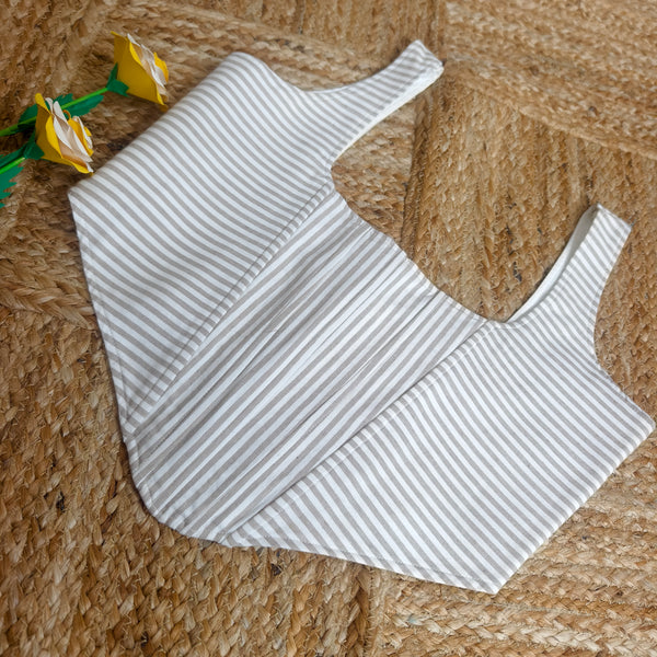 White striped patterned blouse corset size 38